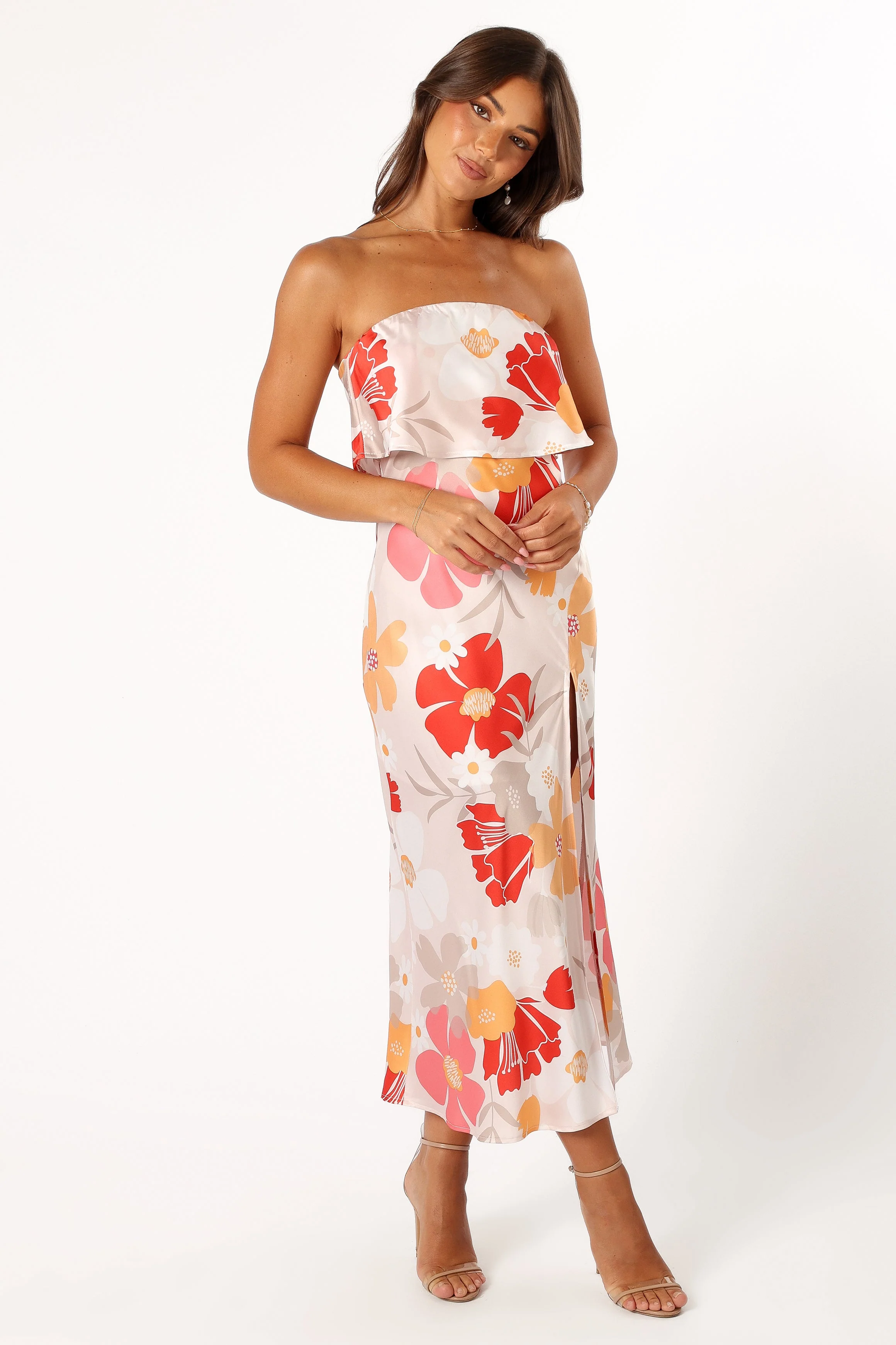 Vienna Strapless Midi Dress - Positano Floral