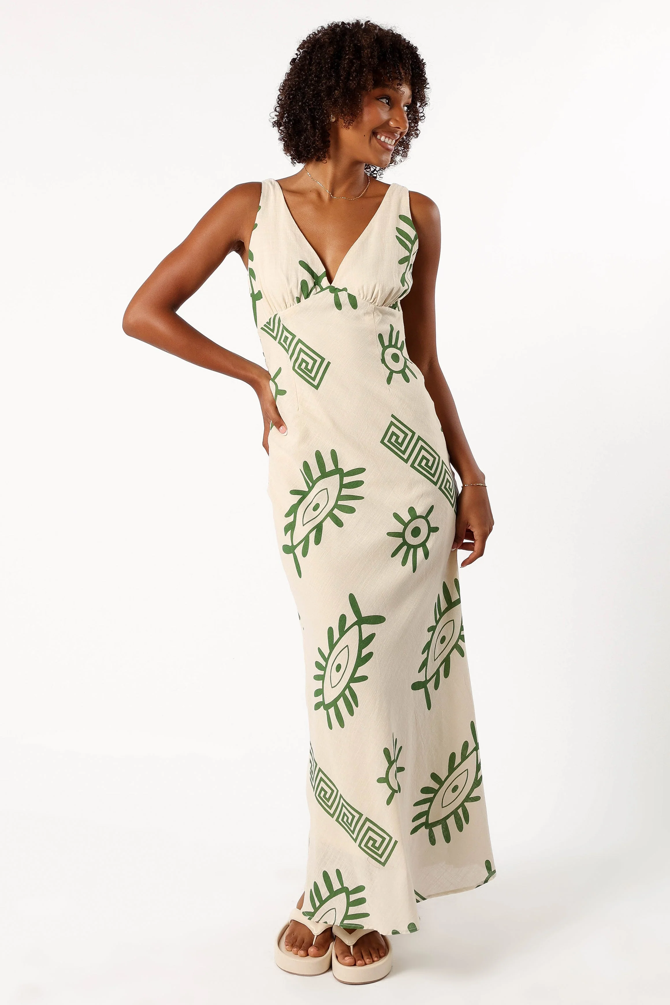 Aaron Maxi Dress - Beige Green