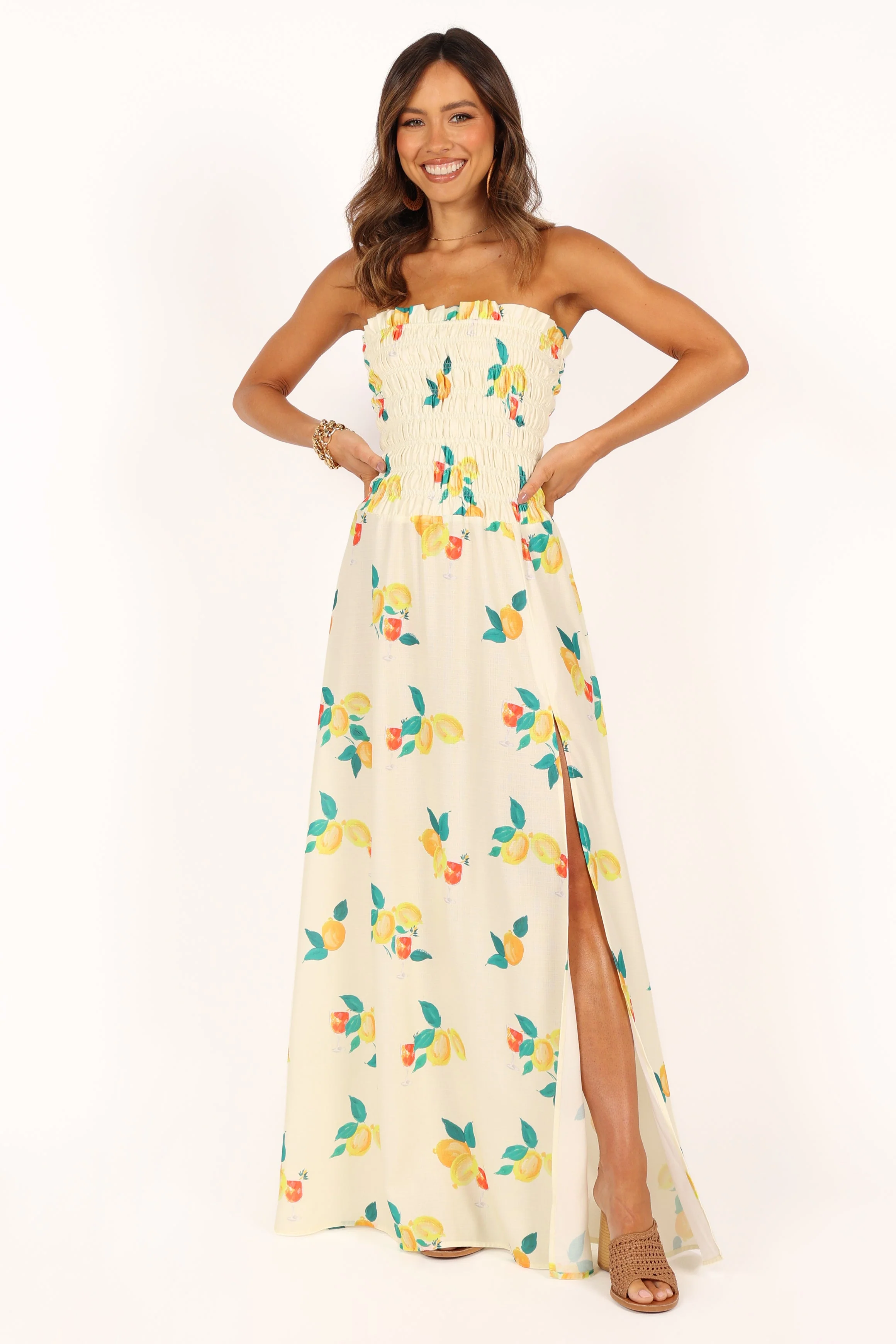 Mikaela Maxi Dress - Lemon Print
