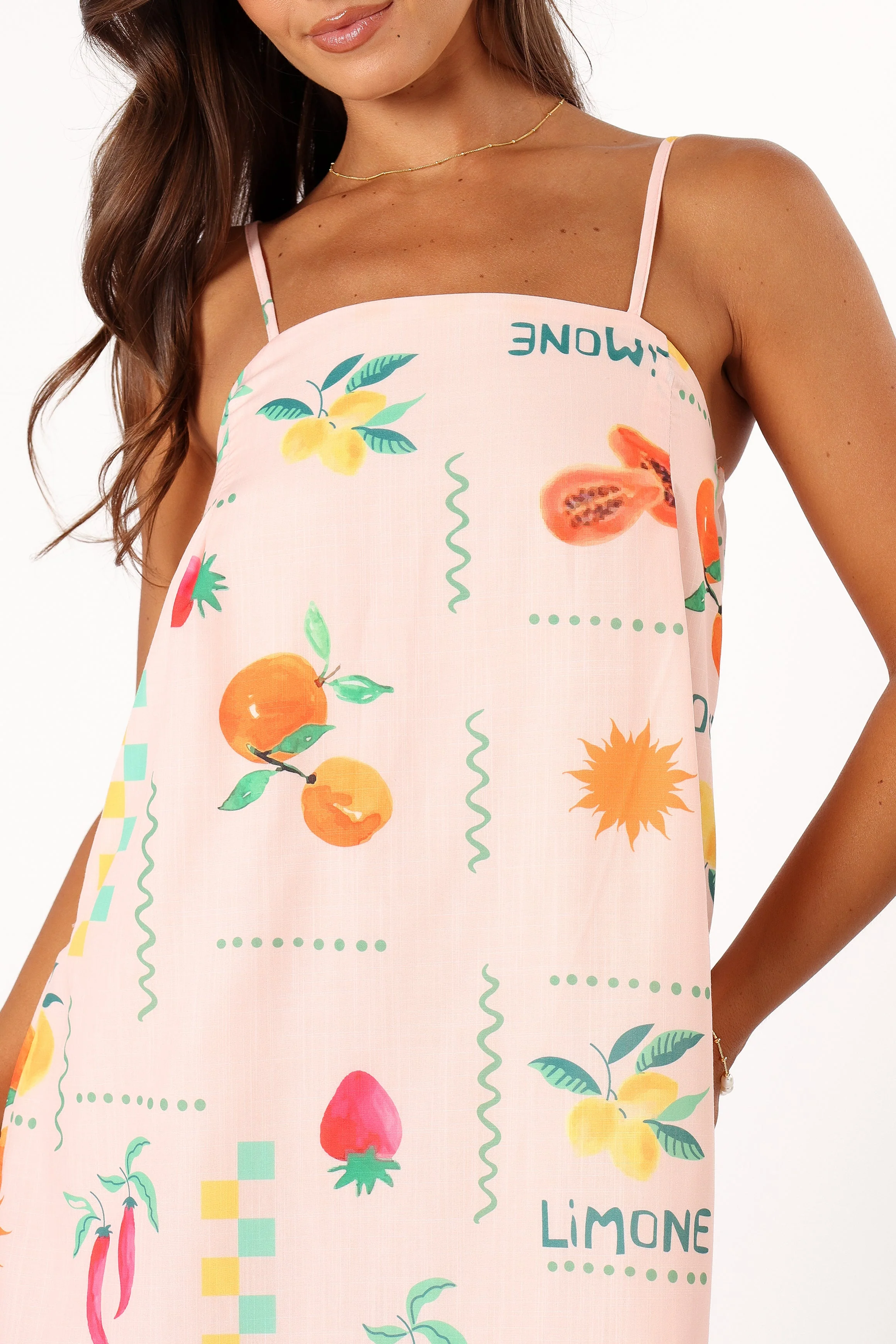 Frutti Mini Dress - Peach