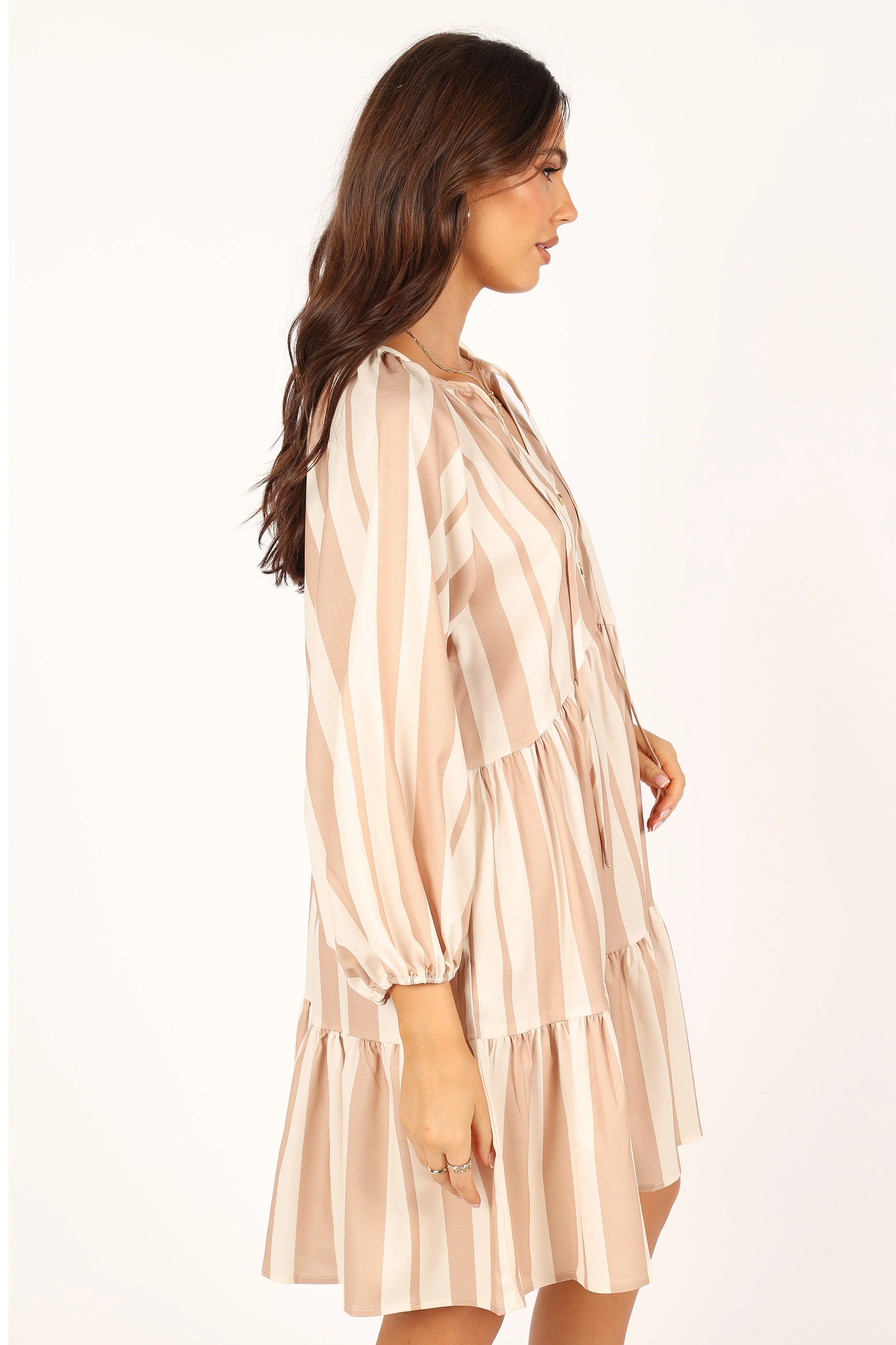 Penn Mini Dress - Tan Stripe