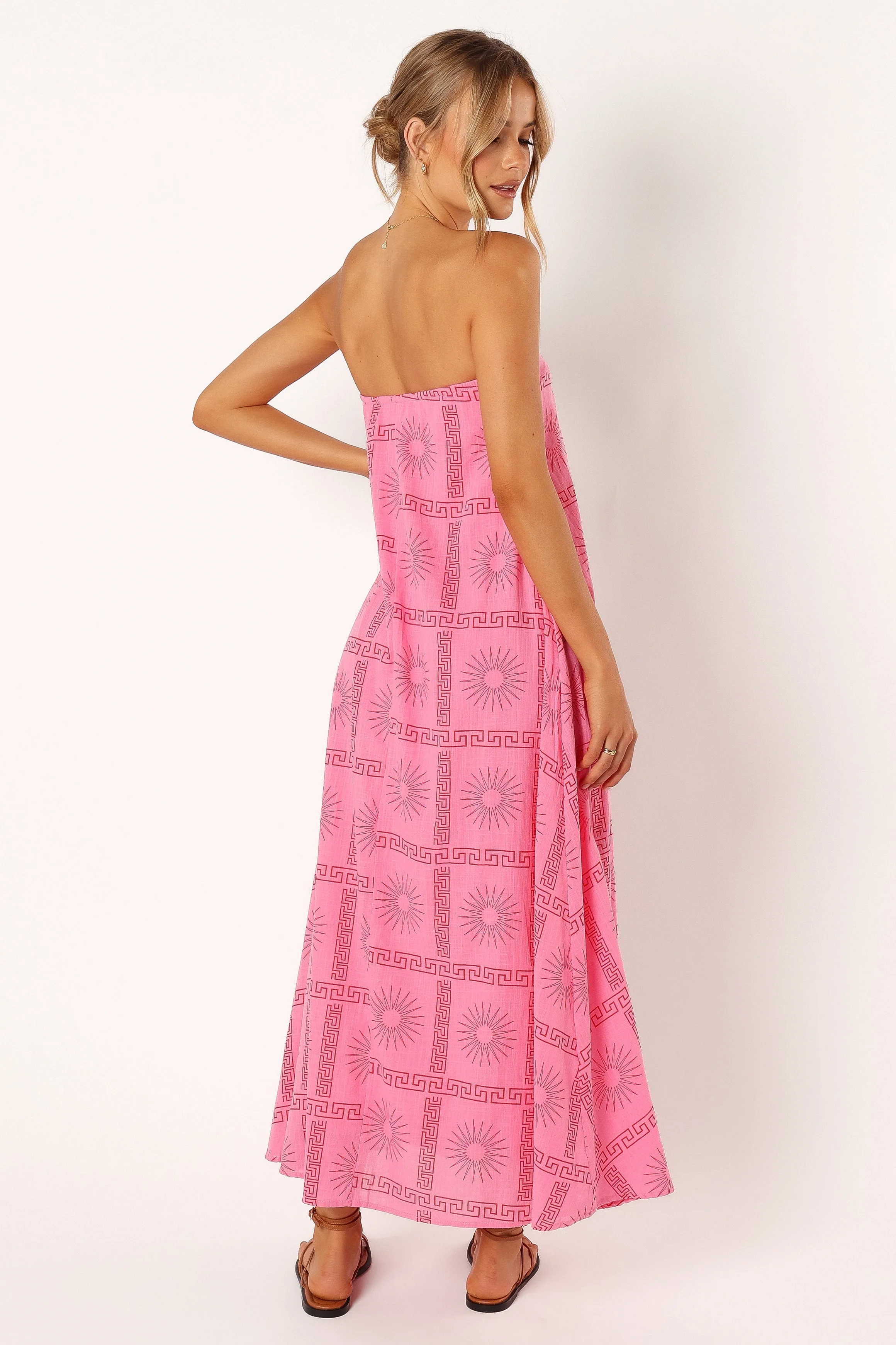 Soph Strapless Maxi Dress - Pink Red