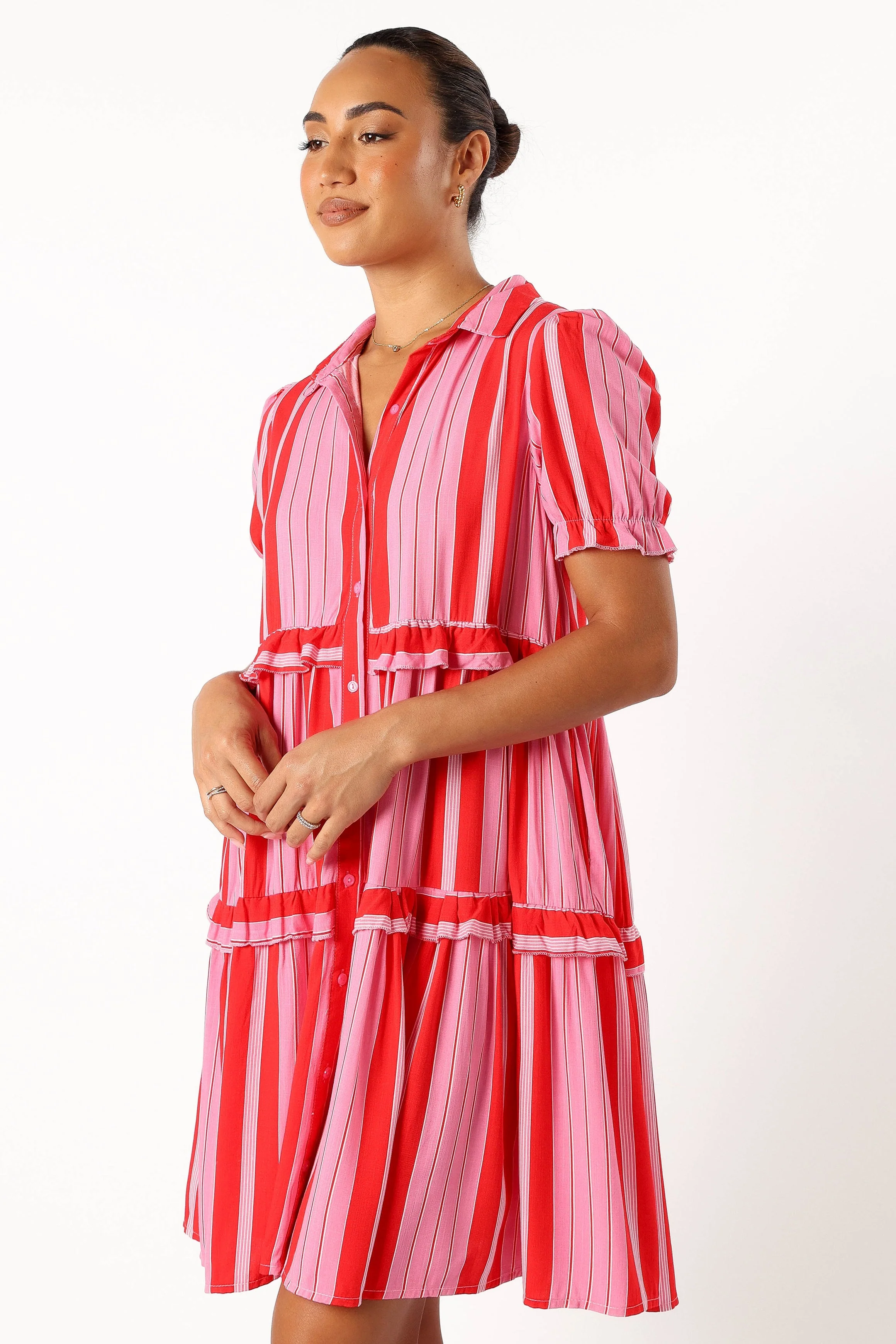 Aurora Mini Dress - Pink Stripe
