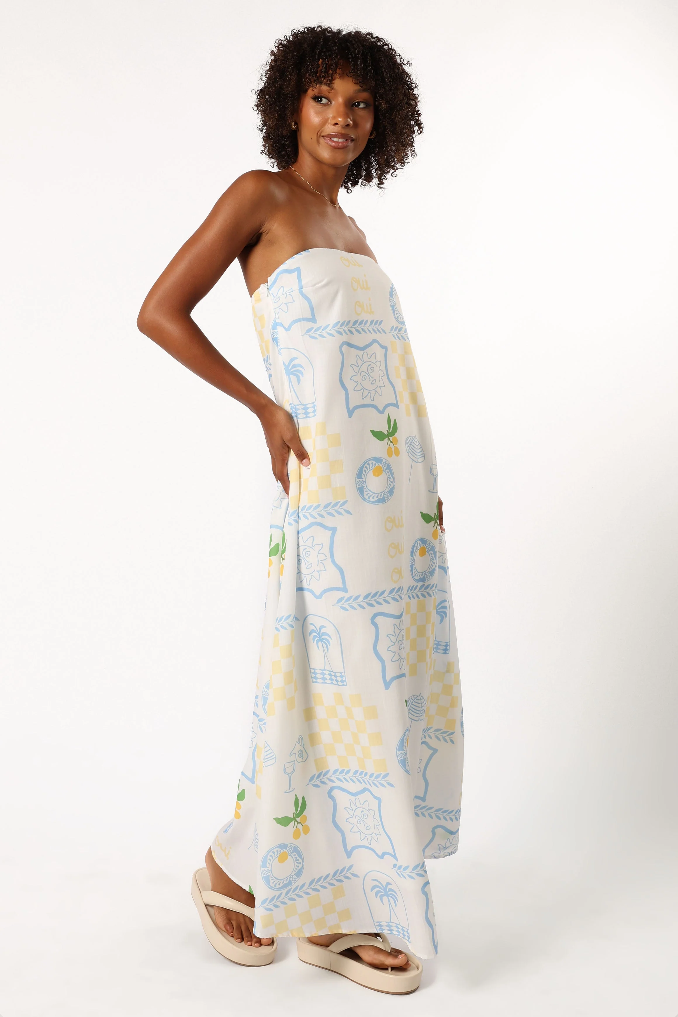 June Maxi Dress - Lemon Print