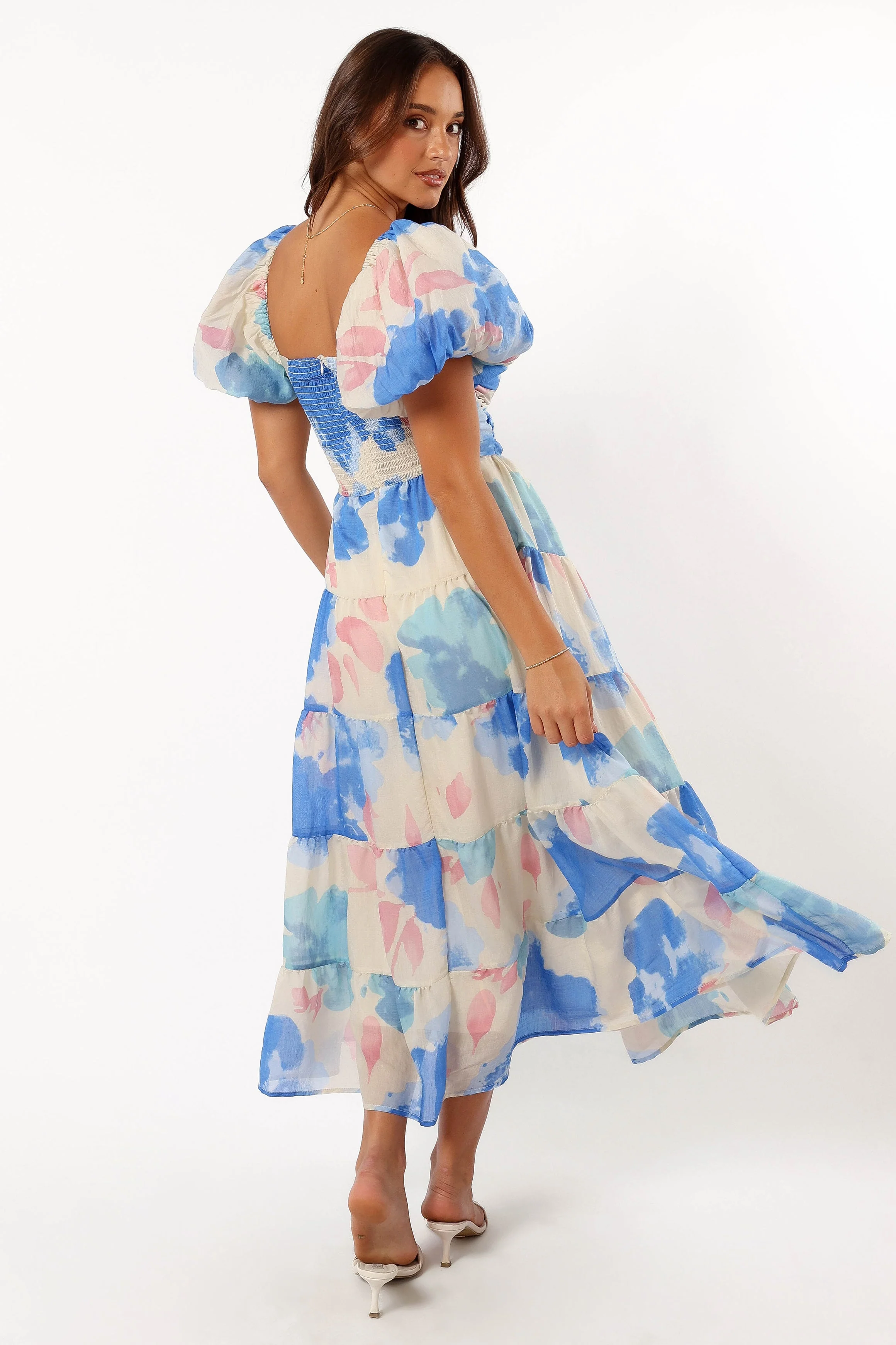 Davis Midi Dress - Blue Floral