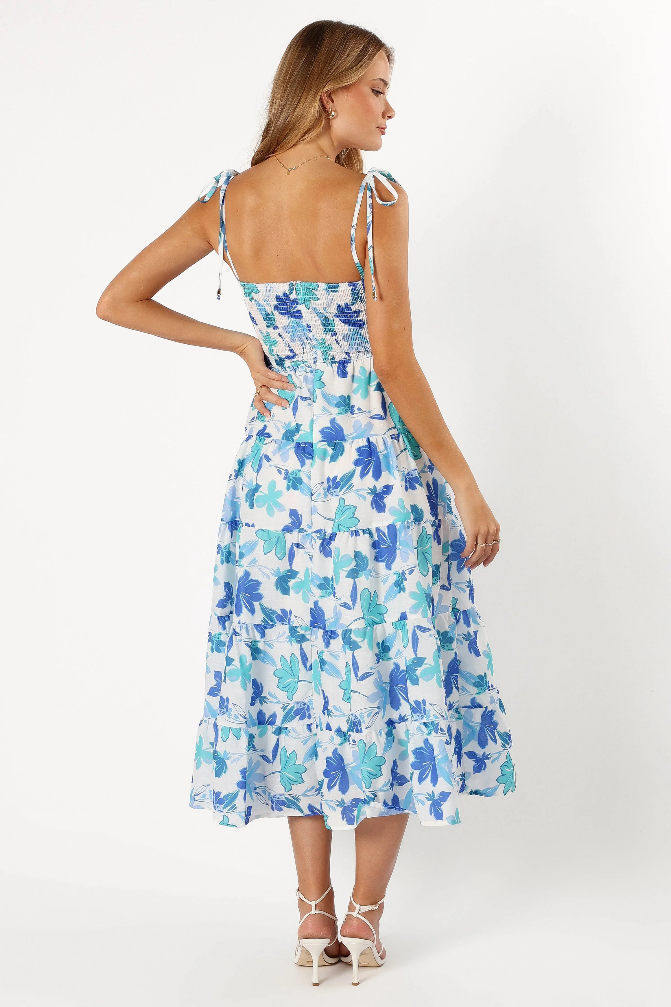 Lulu Cut Out Maxi Dress - Blue Floral