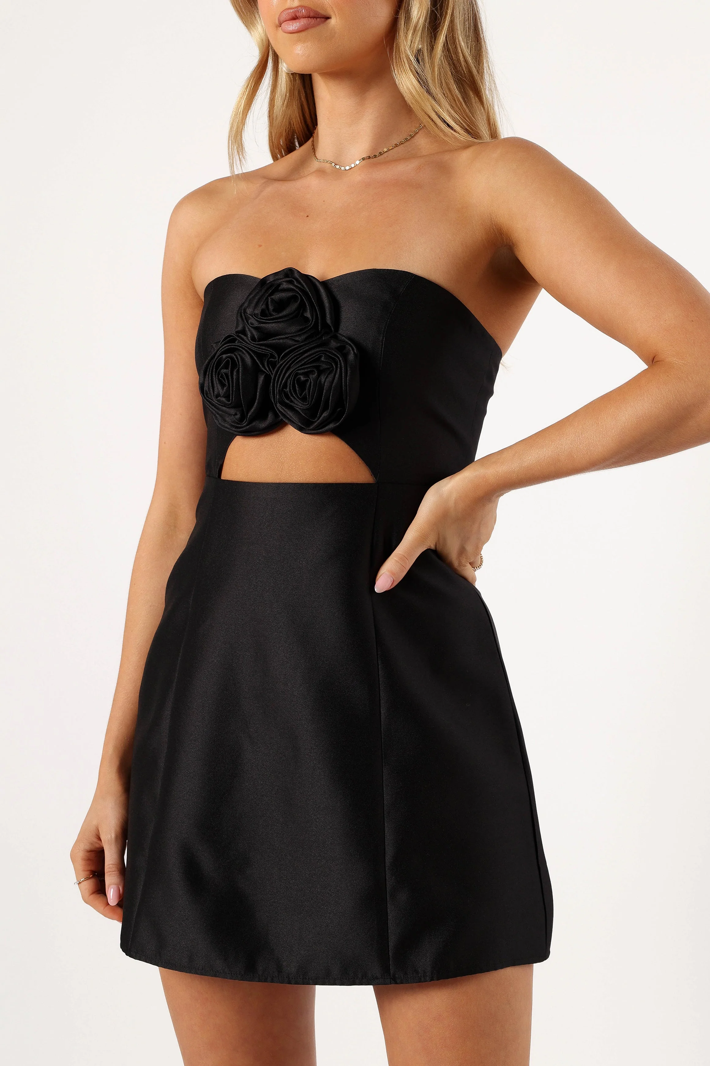 Te Amo Strapless Mini Dress - Black