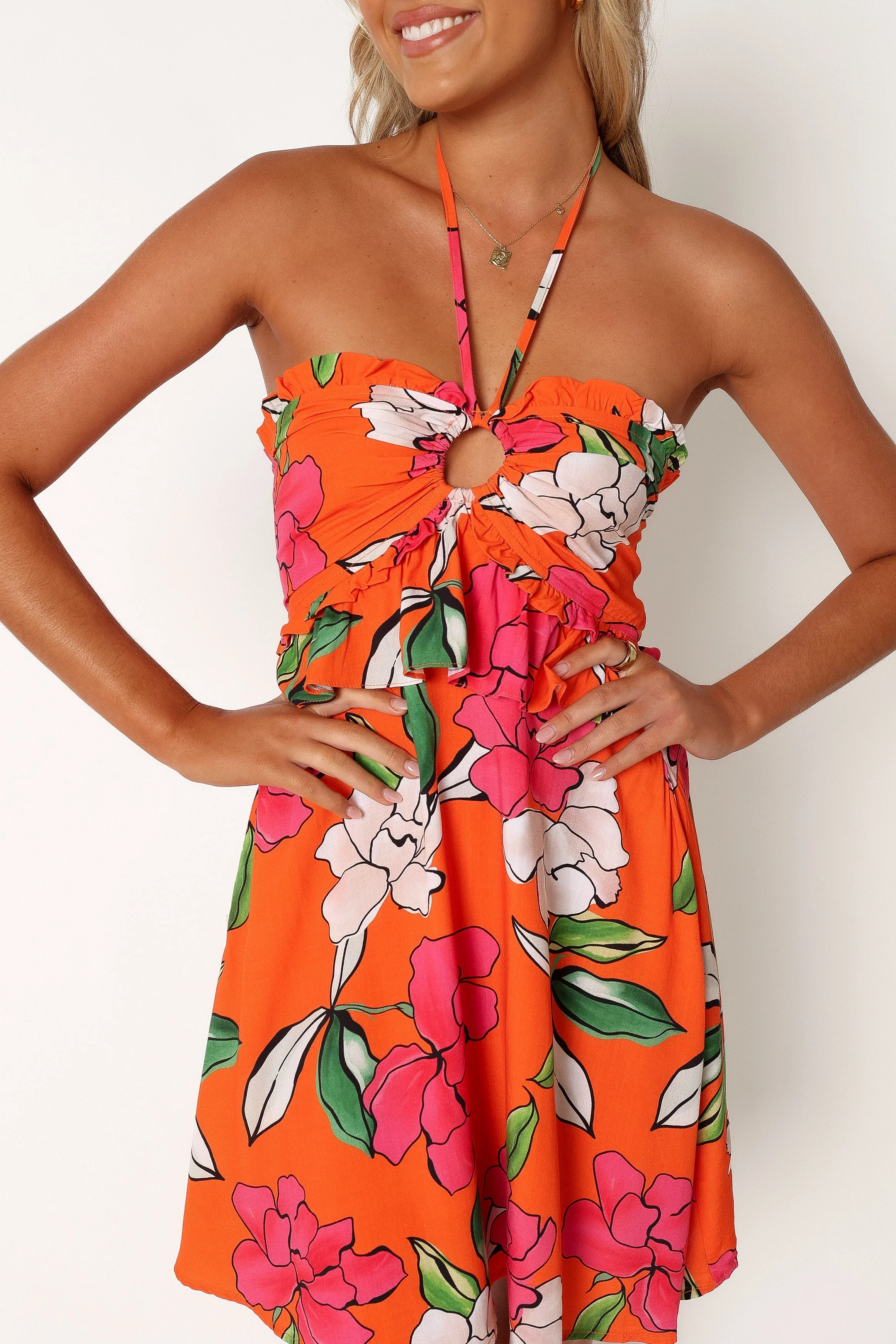 Demi Halterneck Mini Dress - Red