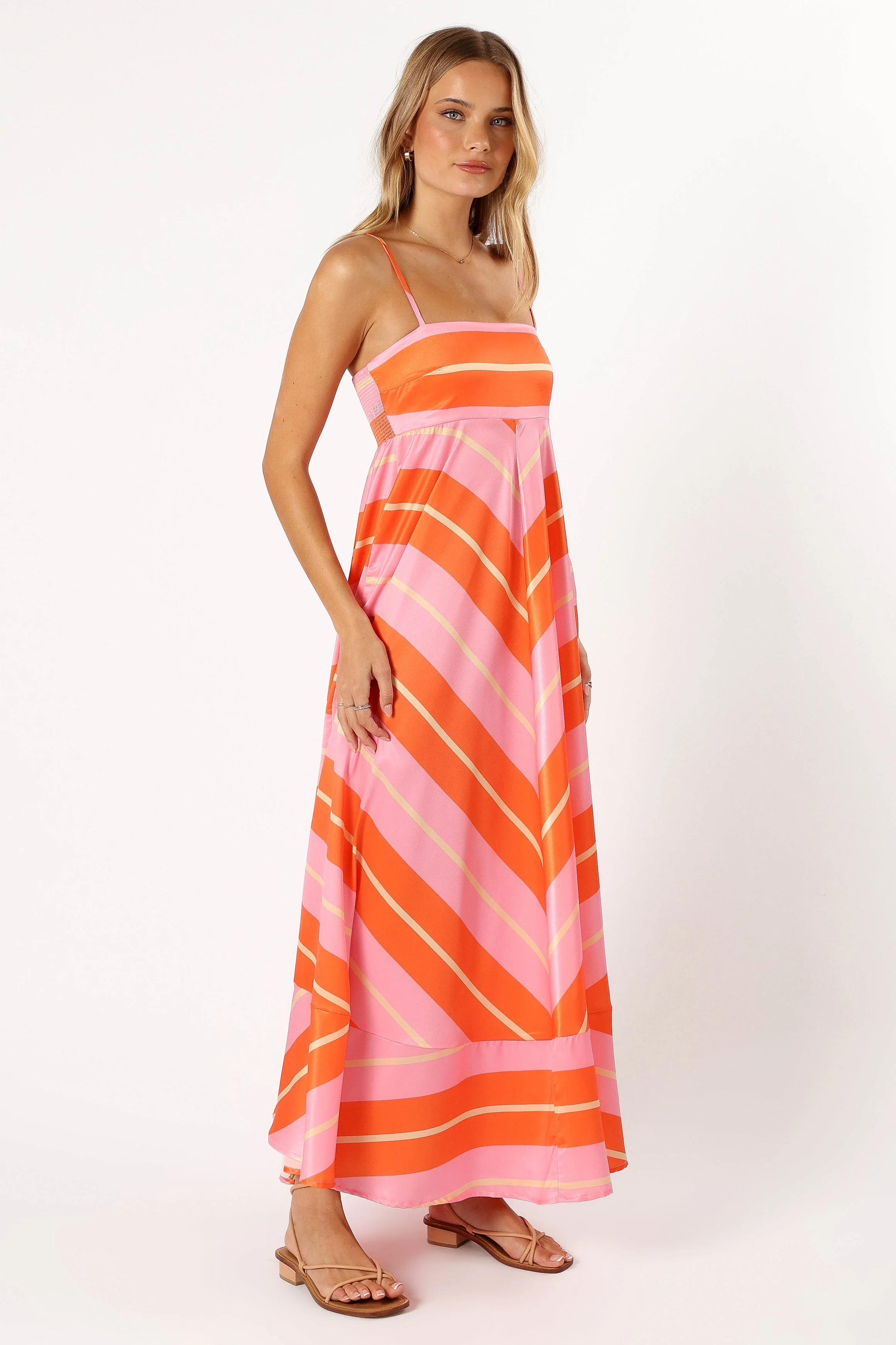 Collie Midi Dress - Orange Stripe