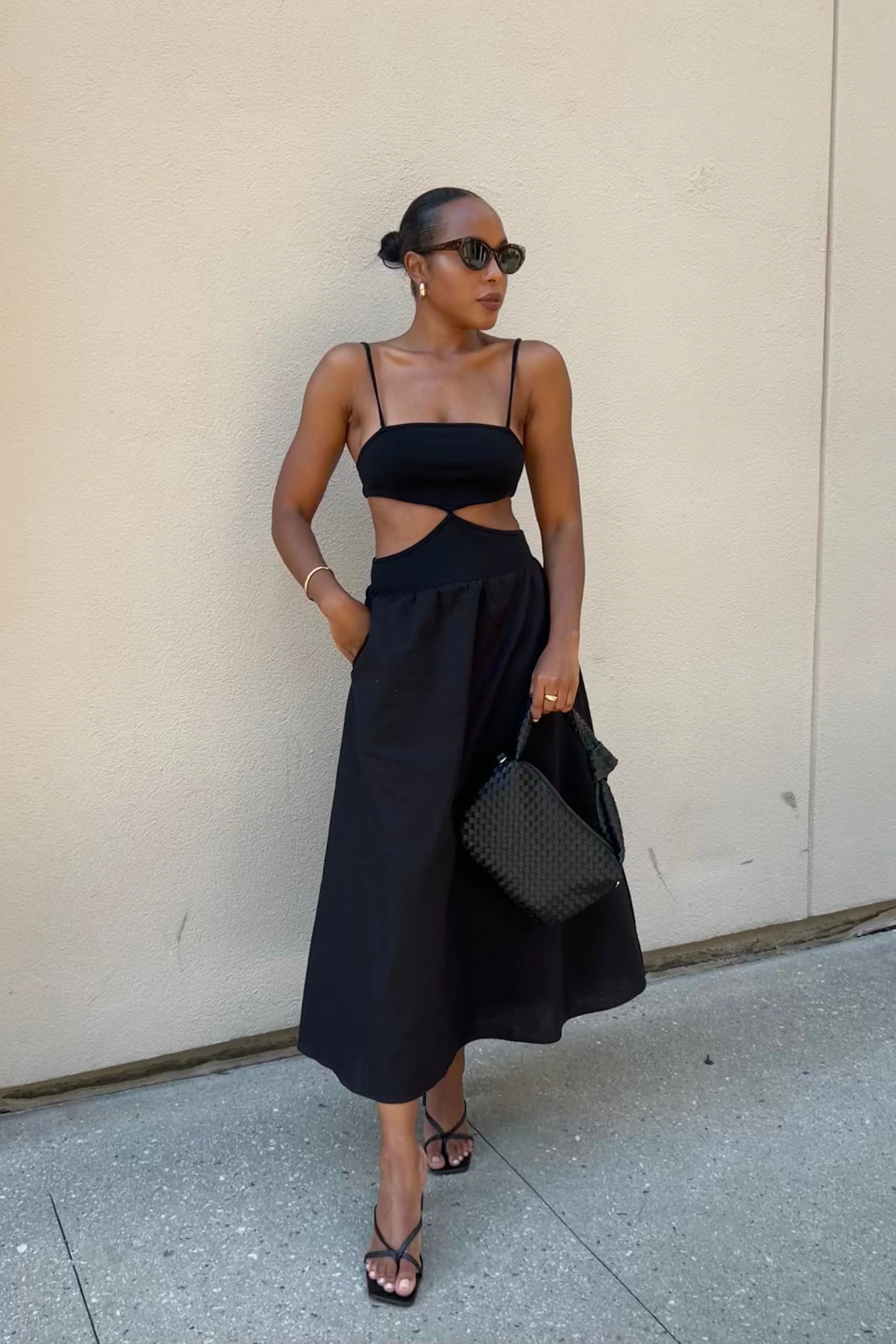 Mina Cut Out Dress - Black