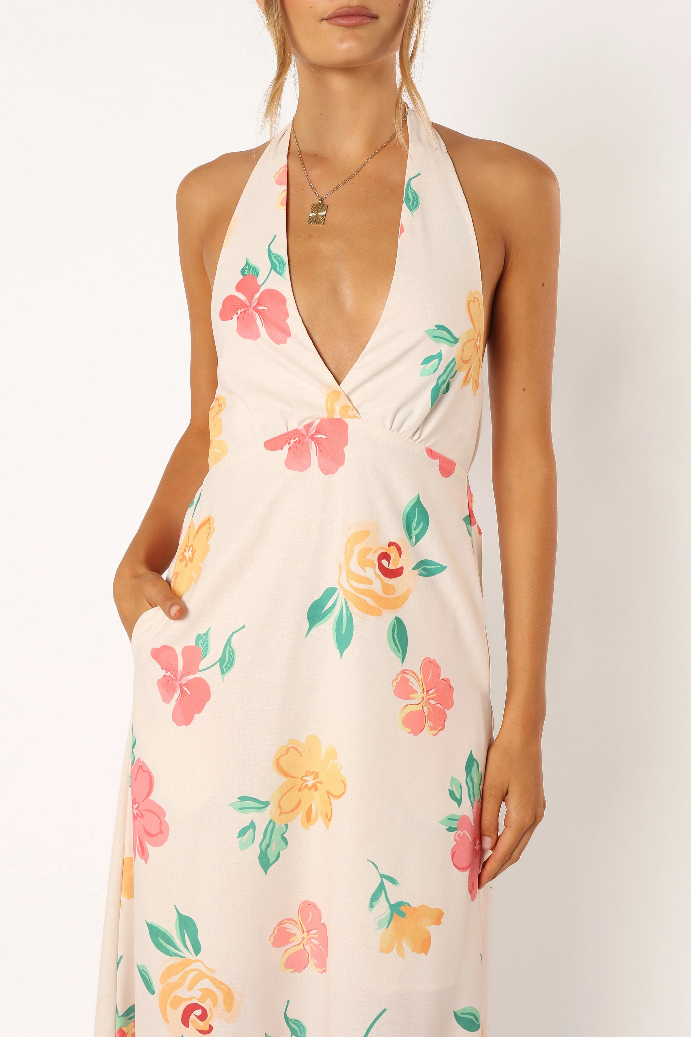 Lylly Floral Midi Dress - White