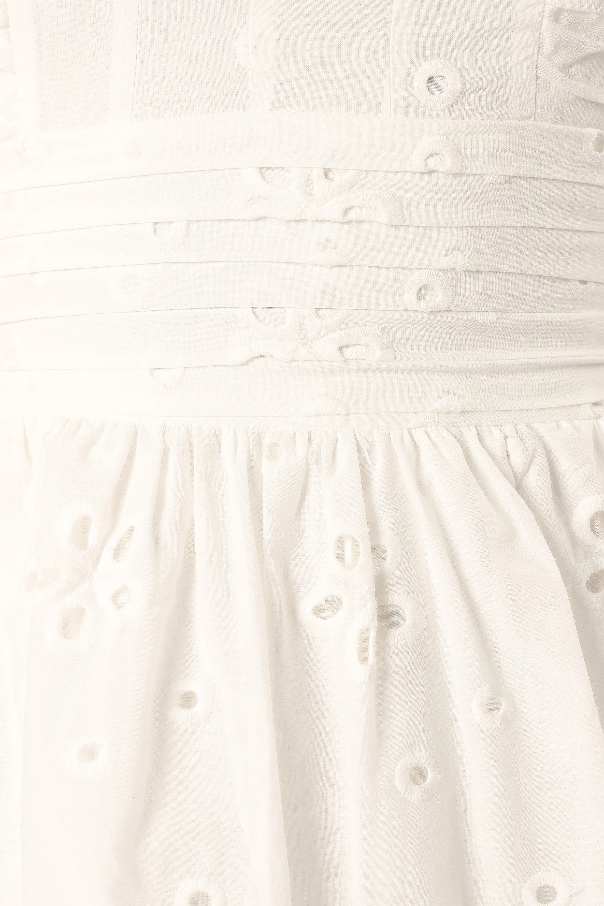 Selda Frill Sleeve Mini Dress - White