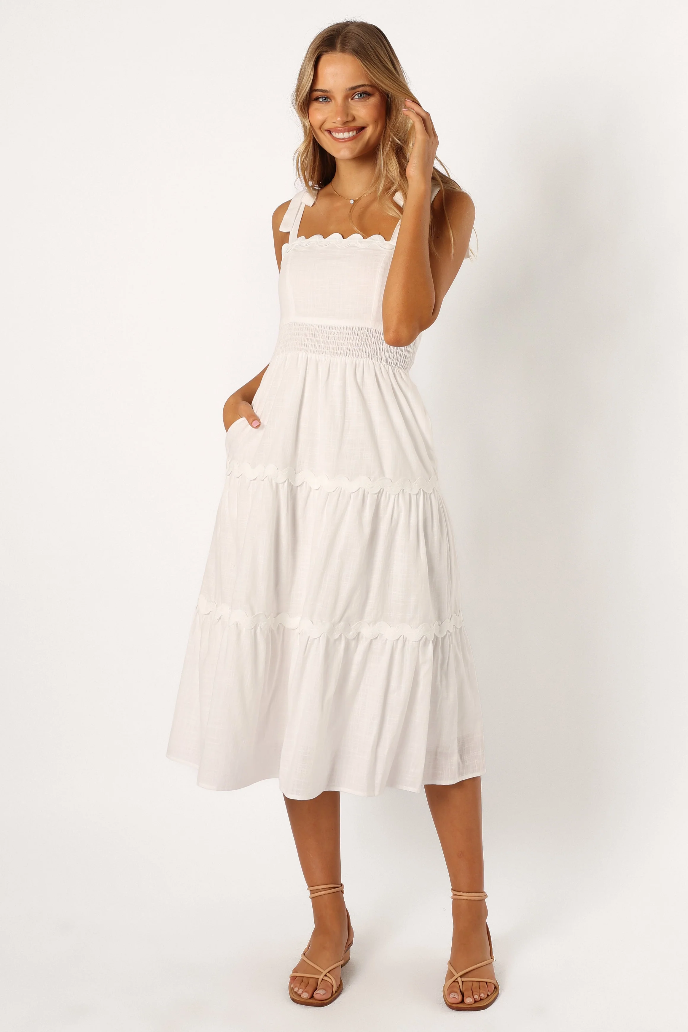 Urmi Midi Dress - White