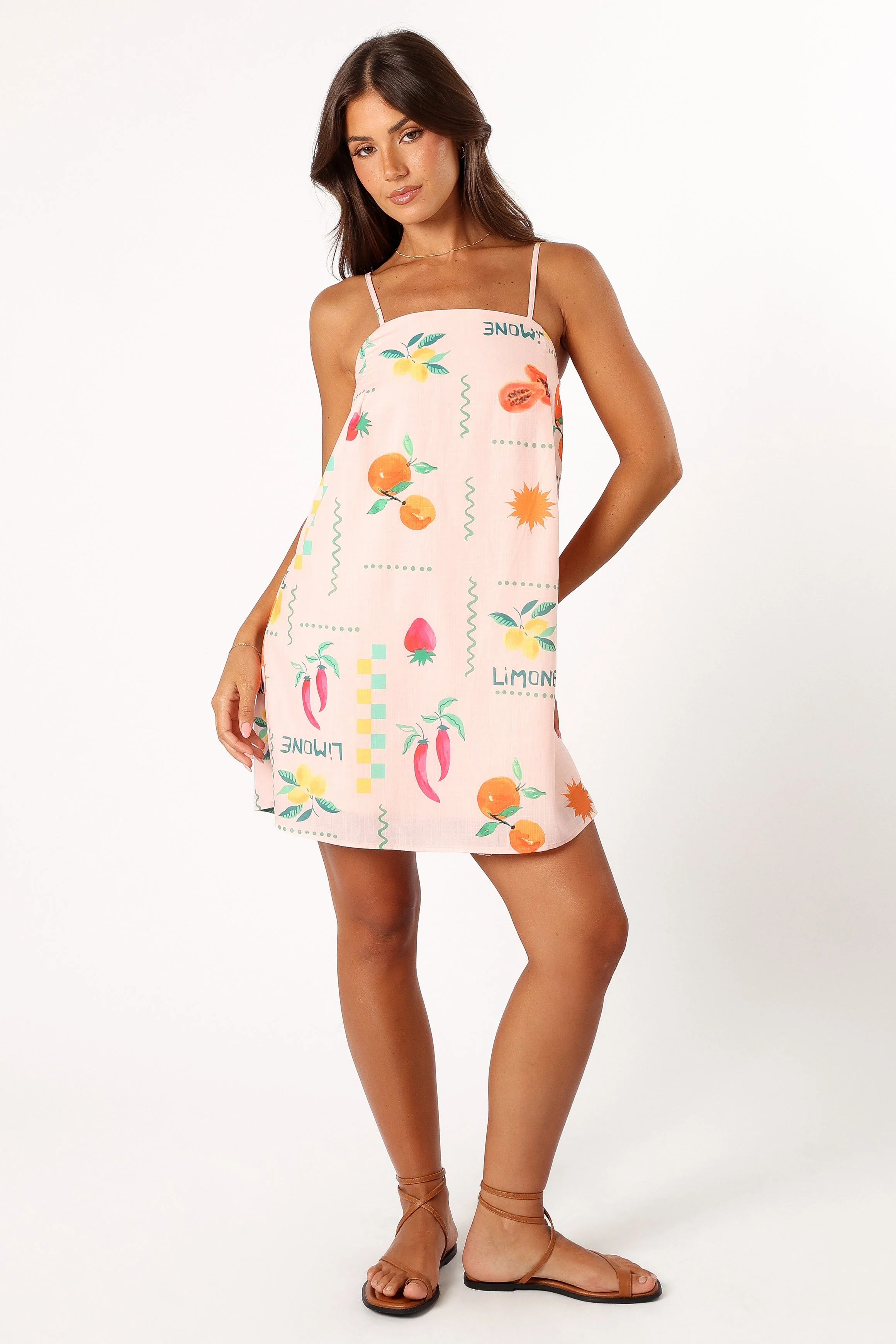 Frutti Mini Dress - Peach