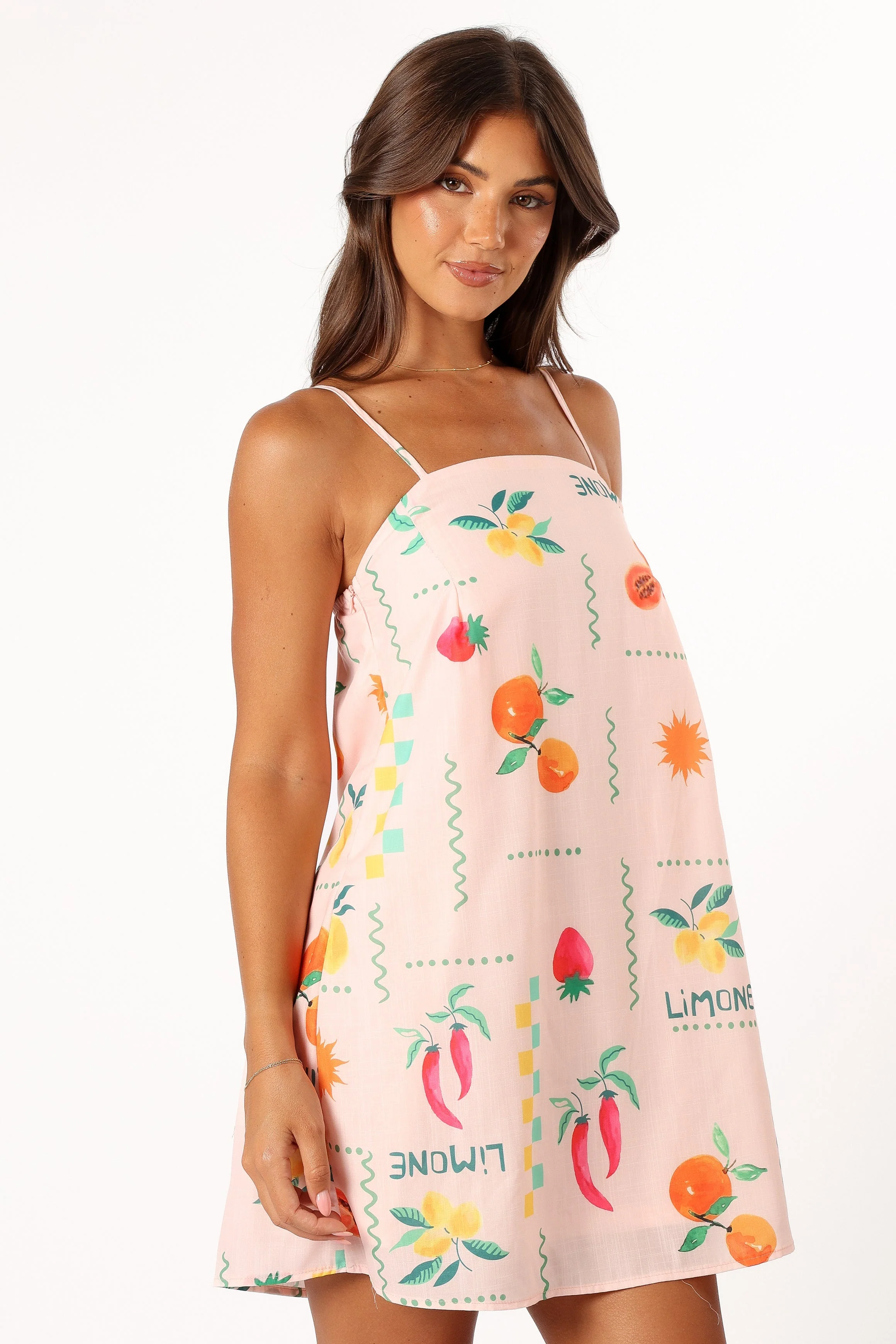 Frutti Mini Dress - Peach