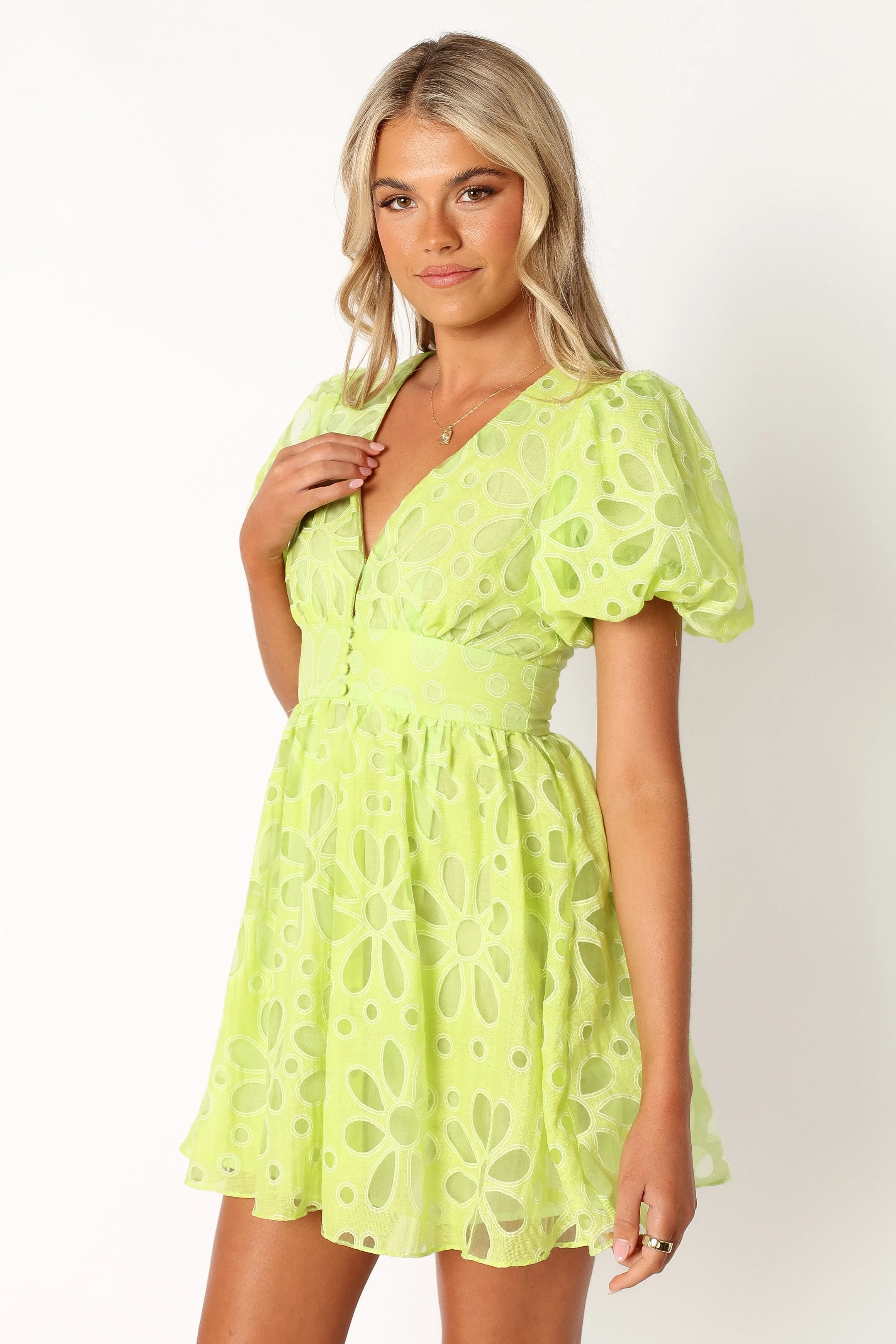 Percy Mini Dress - Lime