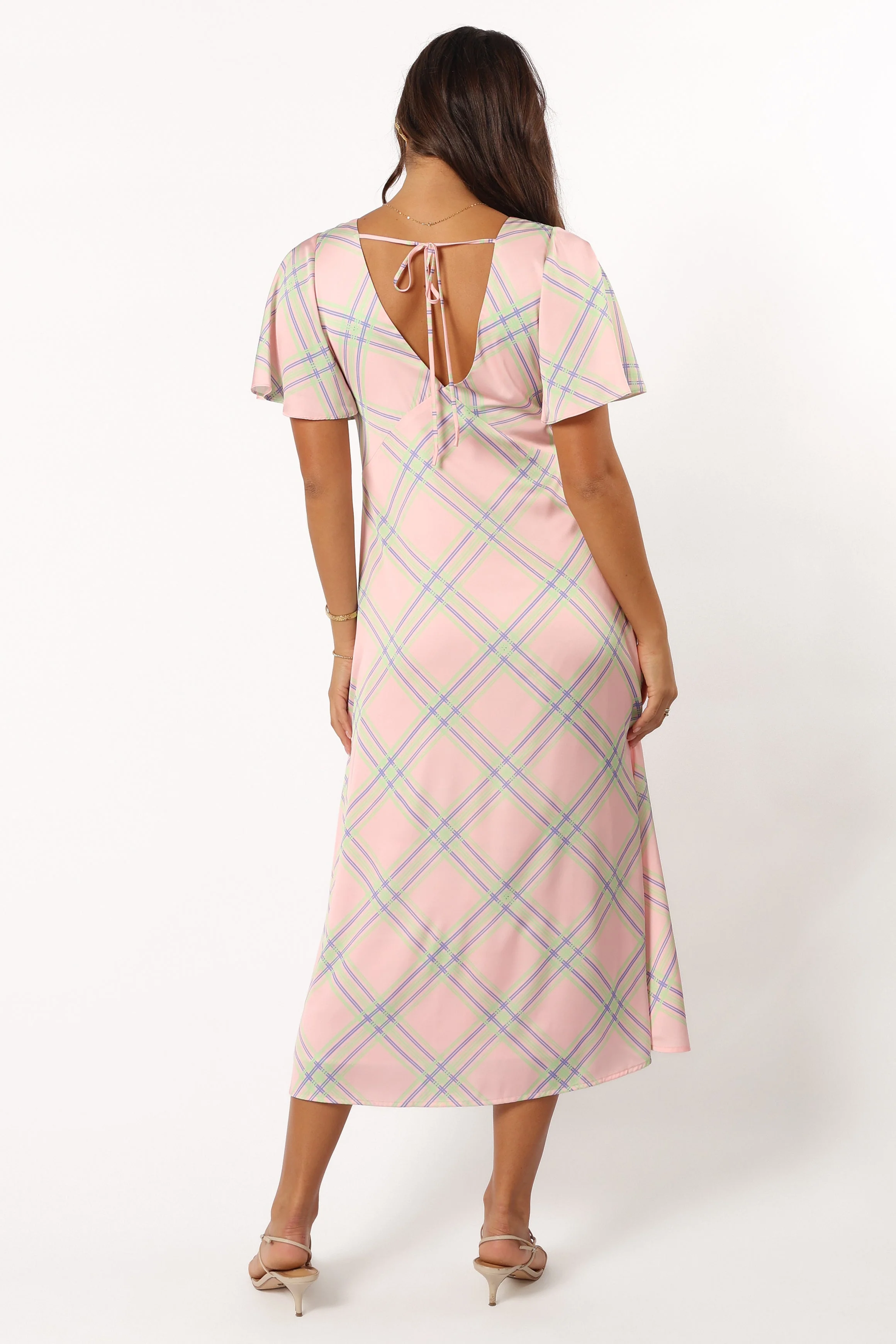 Jess Midi Dress - Pink Check