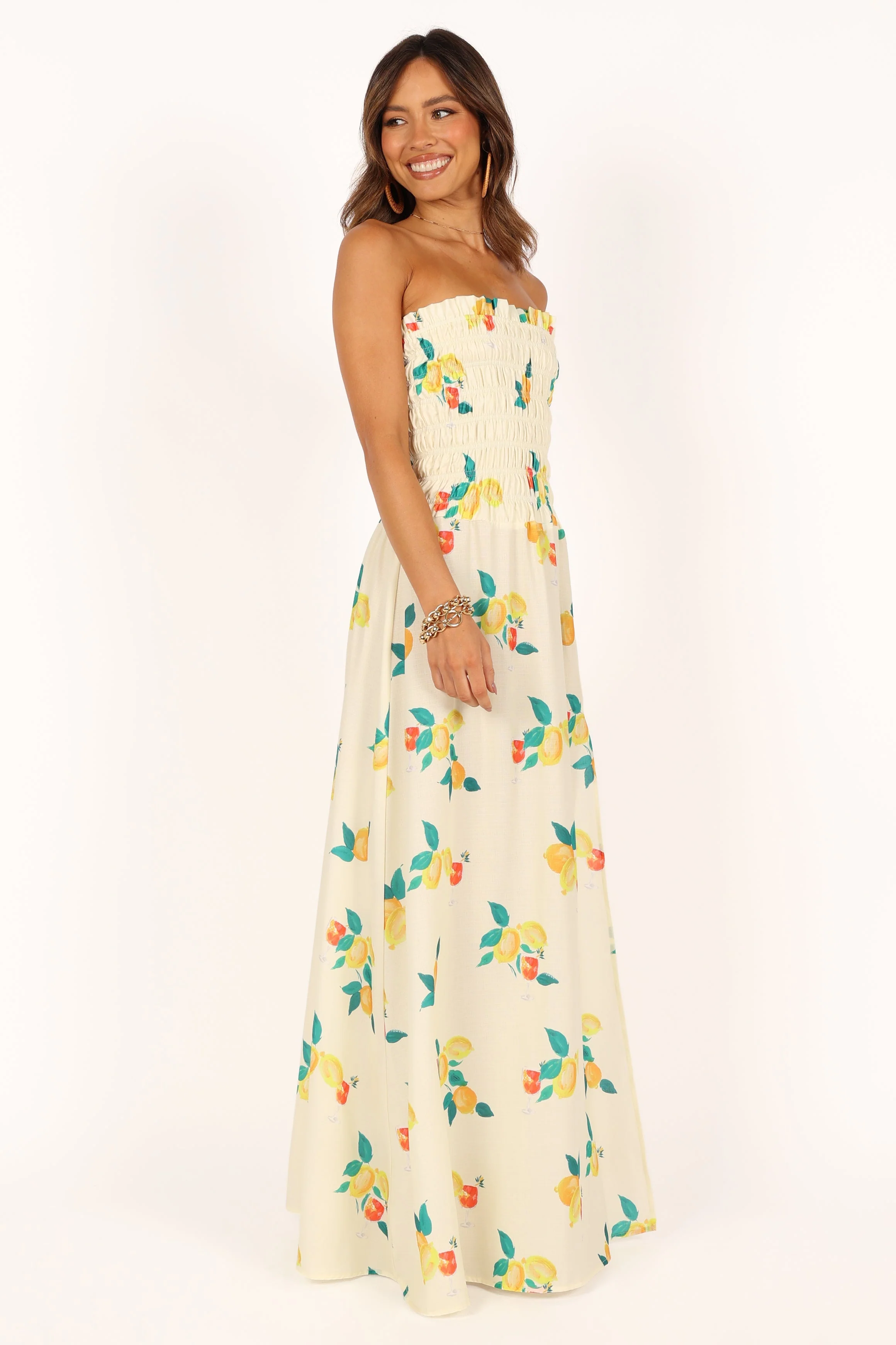 Mikaela Maxi Dress - Lemon Print