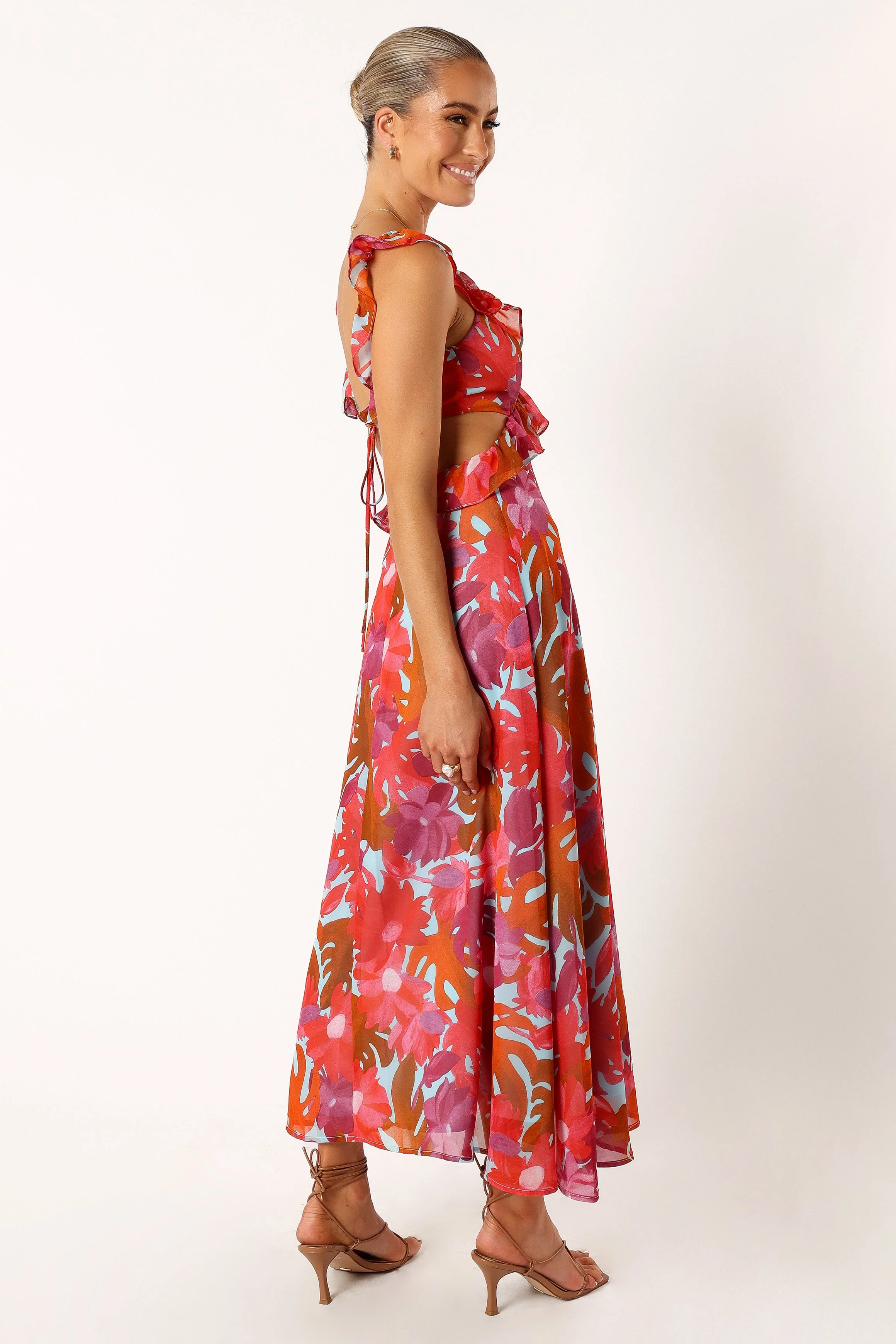 Rori Ruffle Maxi Dress - Pink Azalea