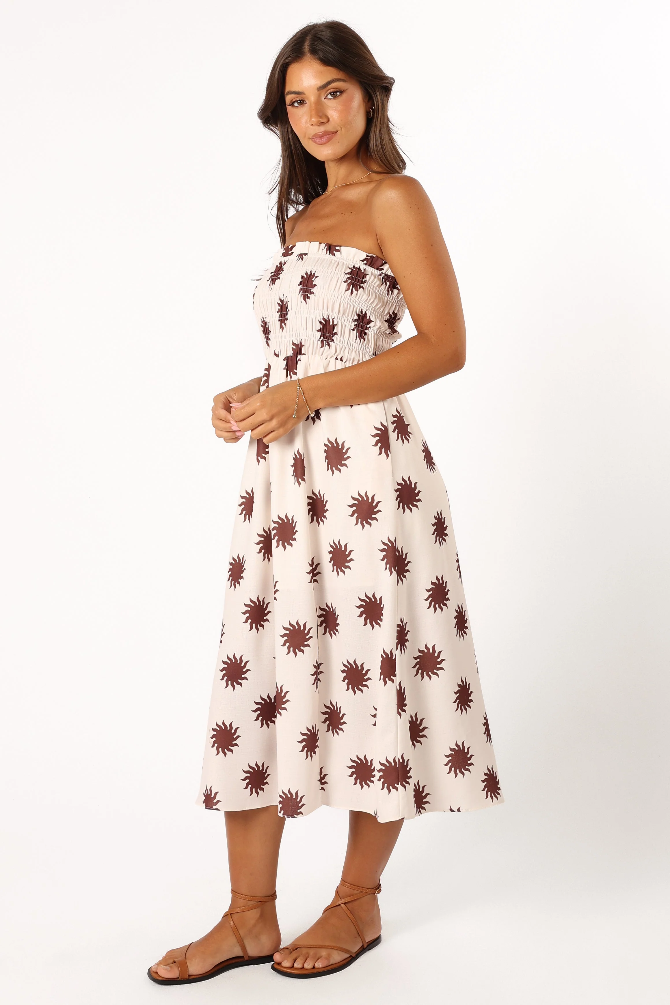 Gene Strapless Midi Dress - Cream