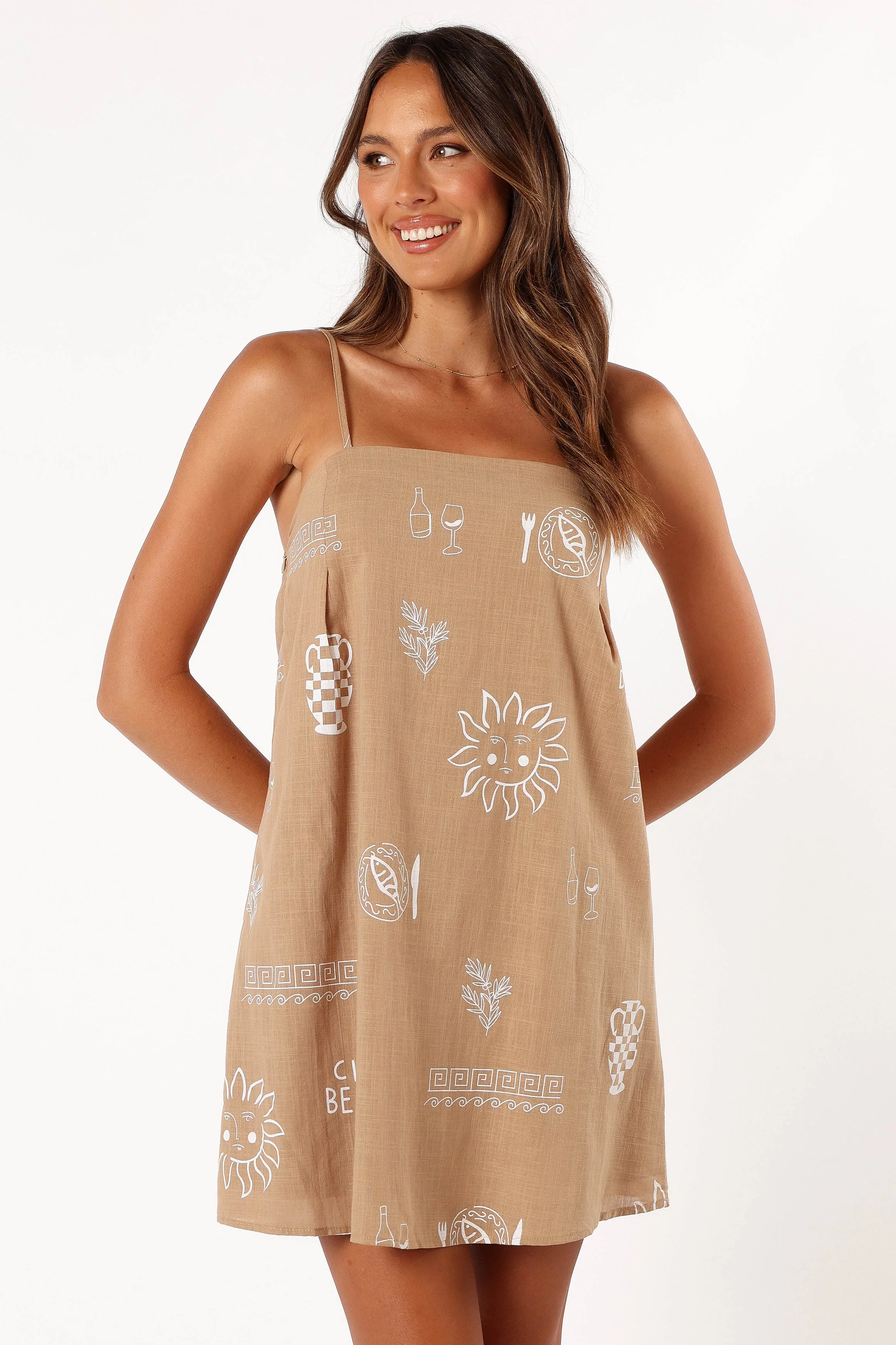 Emmerson Mini Dress - Tan White