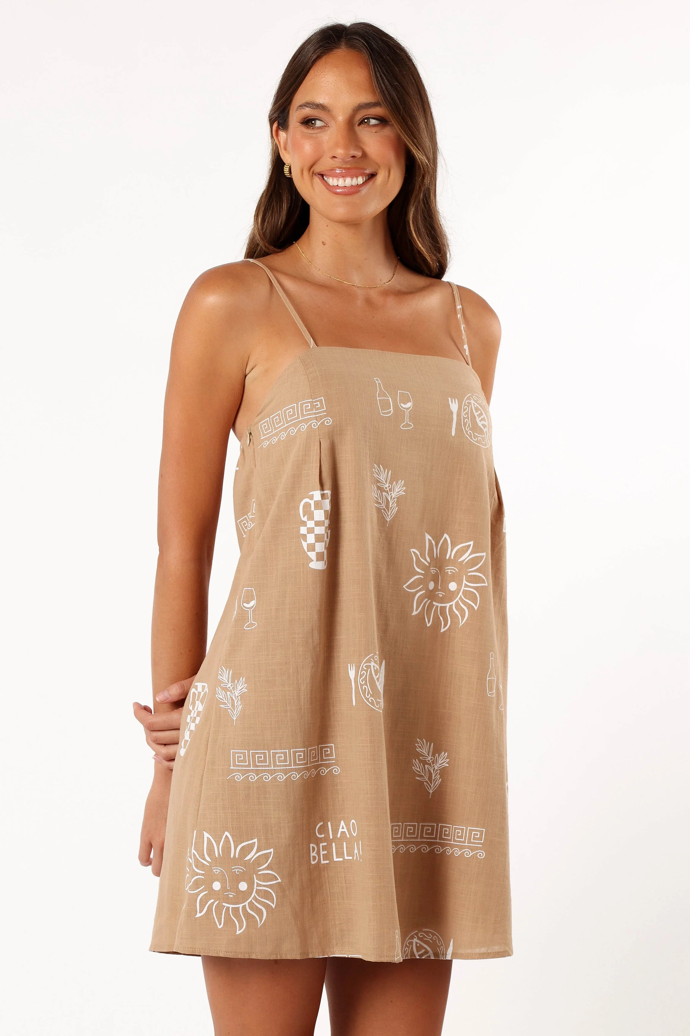 Emmerson Mini Dress - Tan White
