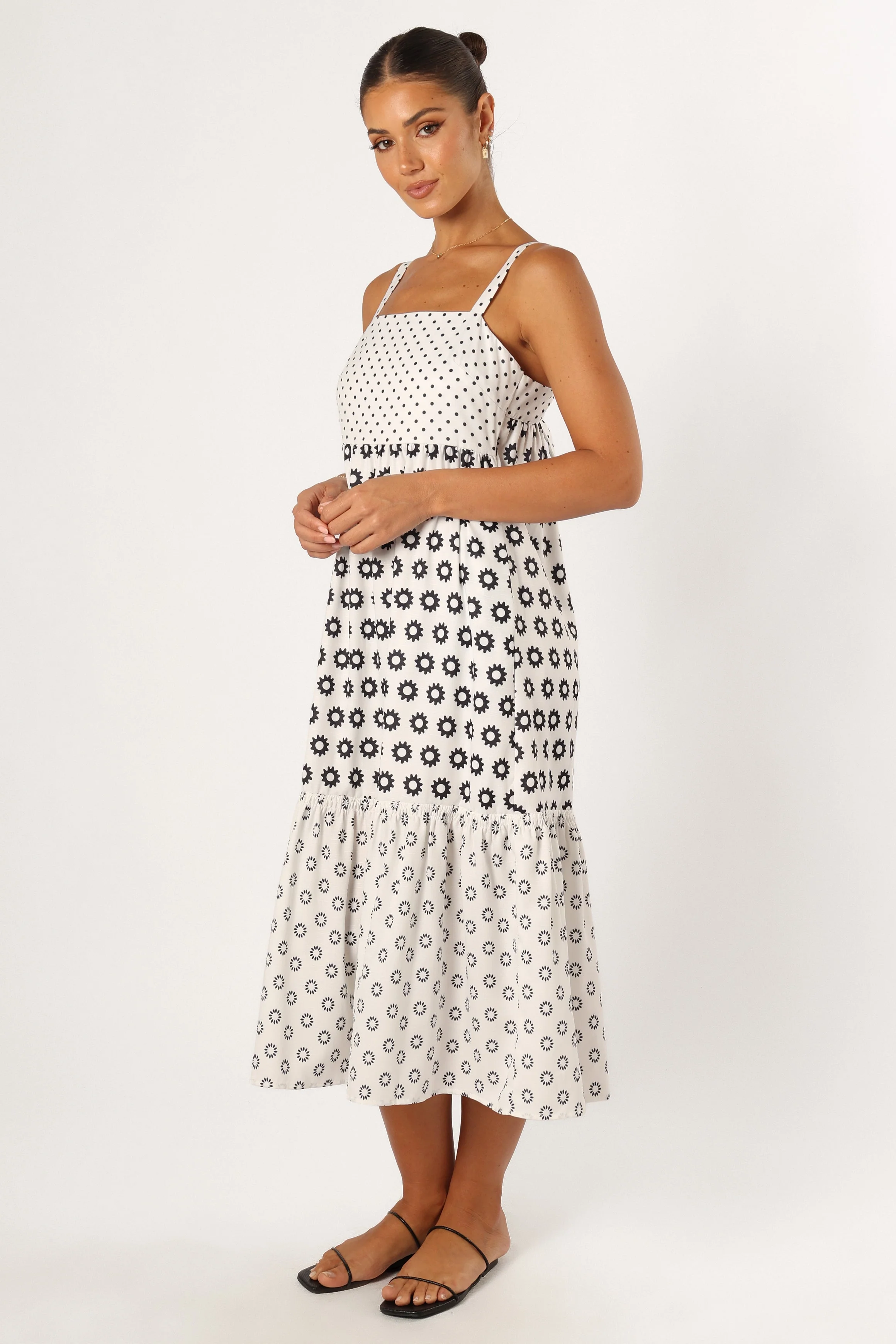 Delvin Midi Dress - Black Print