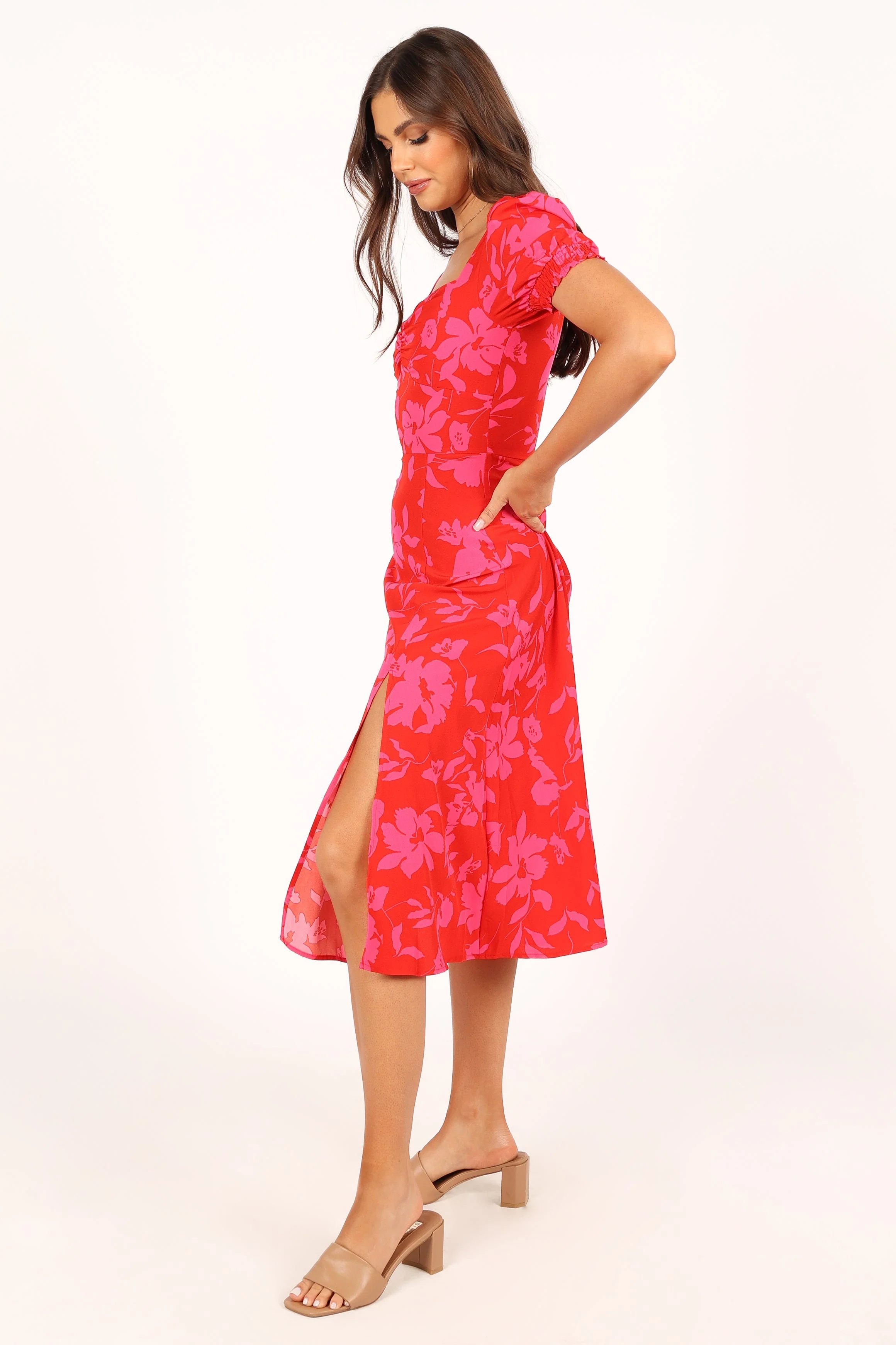 Frankie Dress - Red Pink Floral