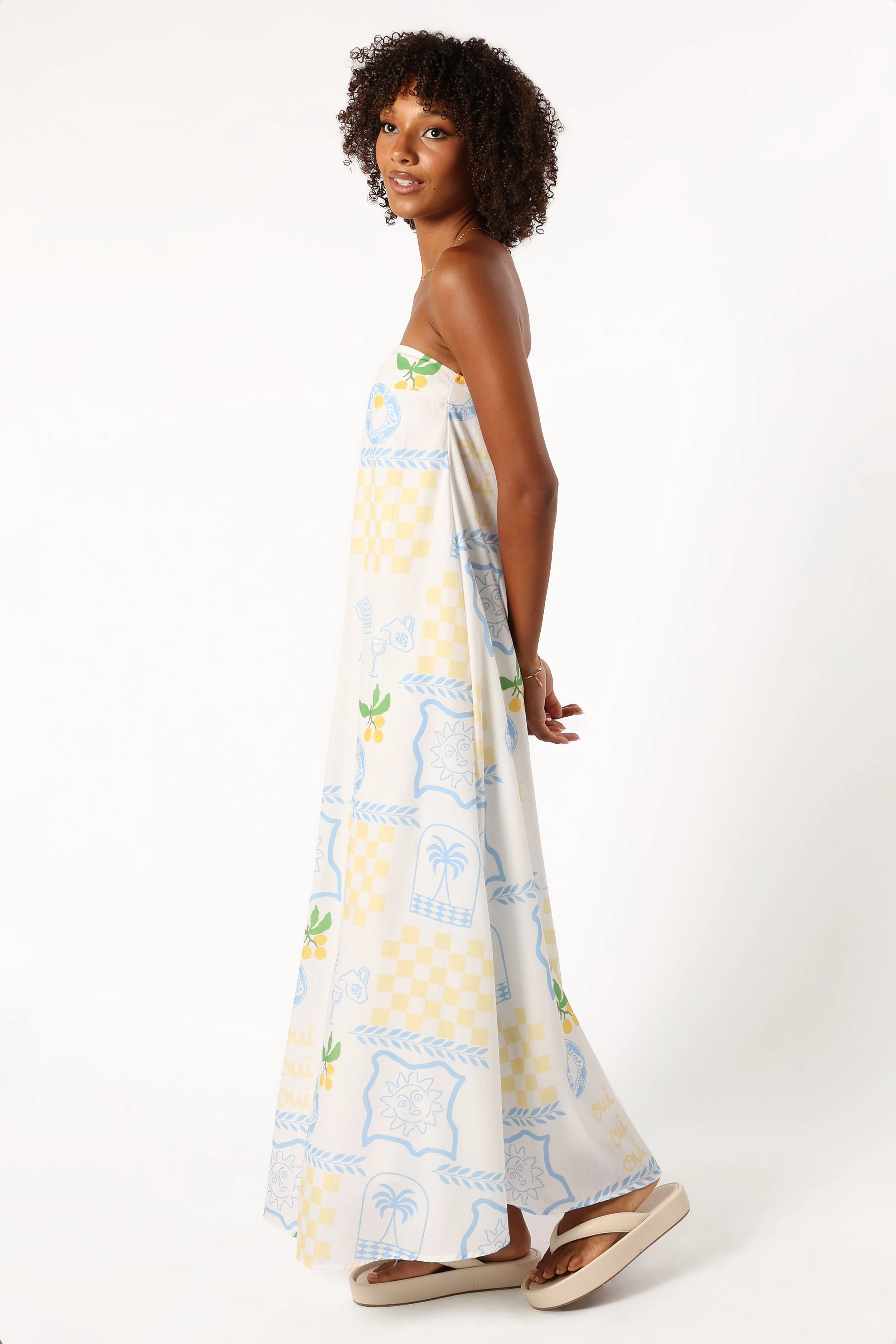 June Maxi Dress - Lemon Print