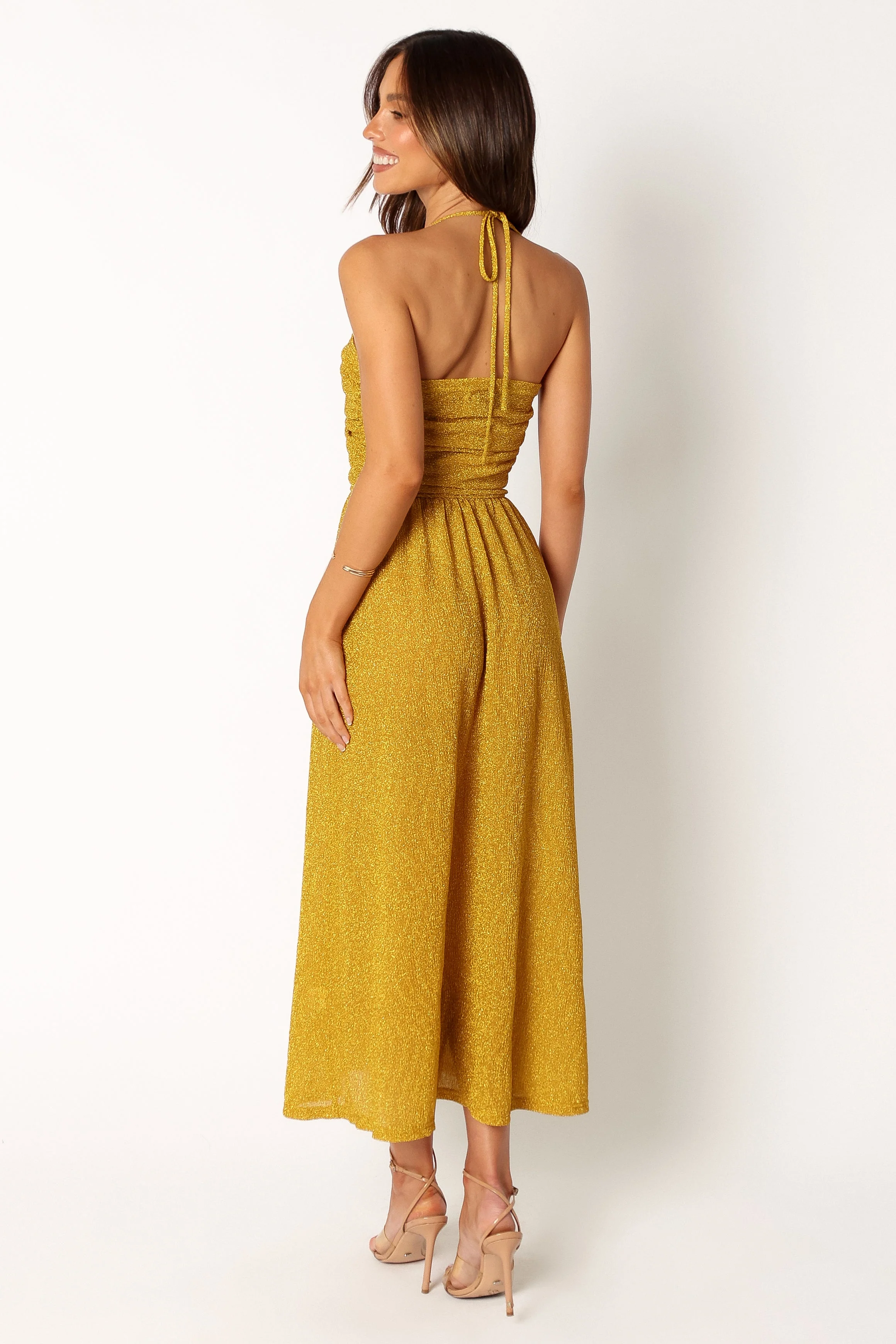 Arya Halterneck Midi Dress - Yellow