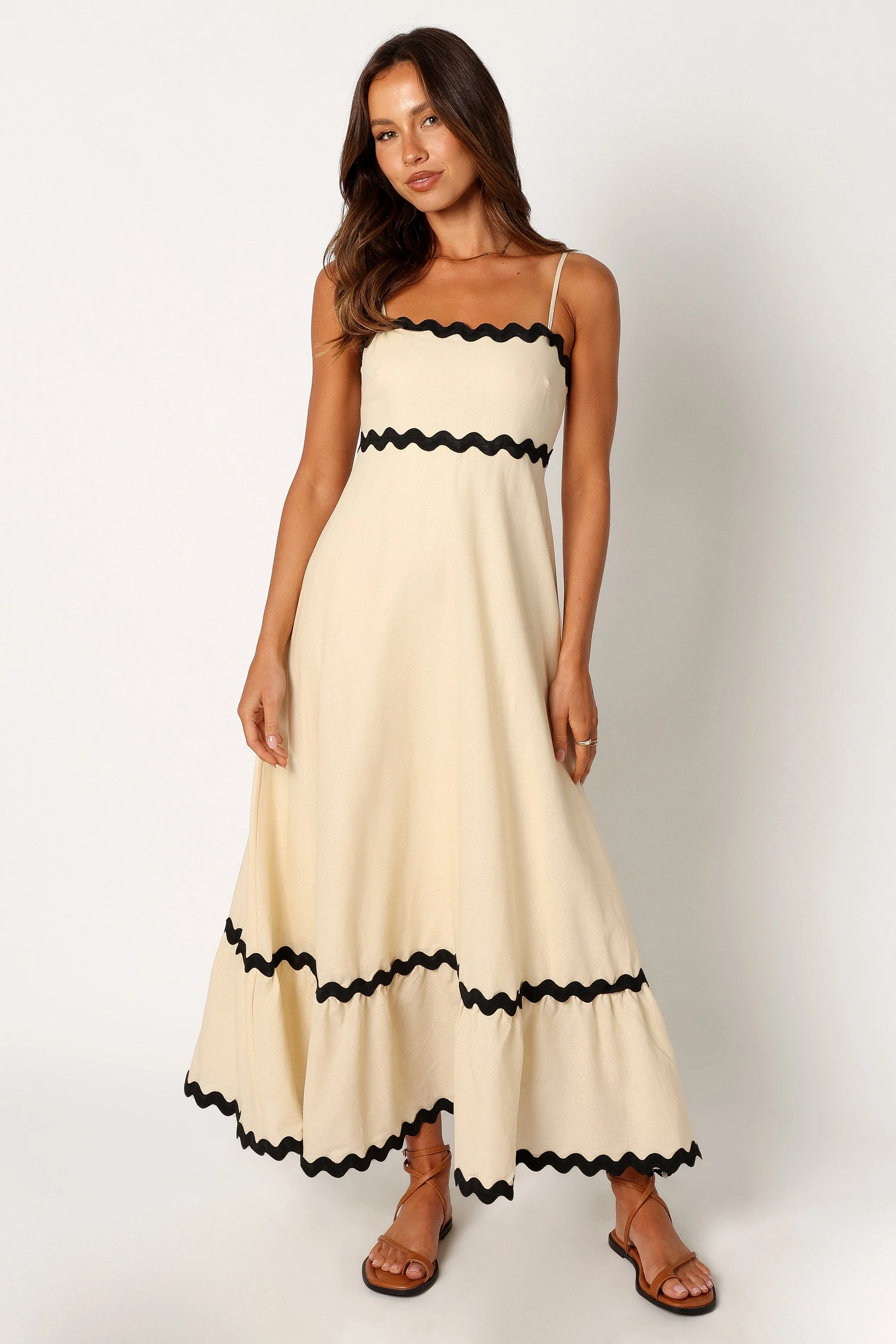 Yana Maxi Dress - Cream Black