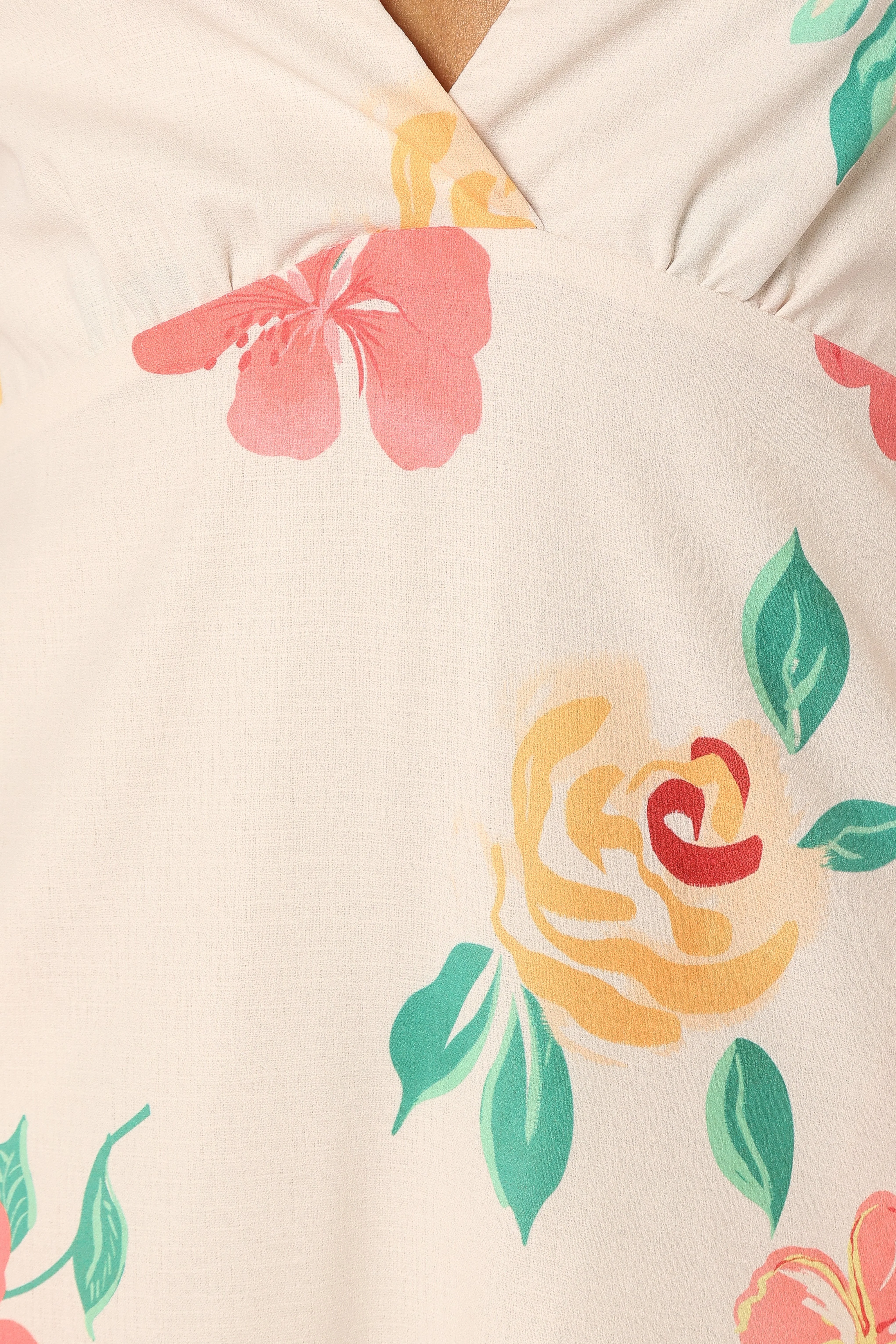 Lylly Floral Midi Dress - White