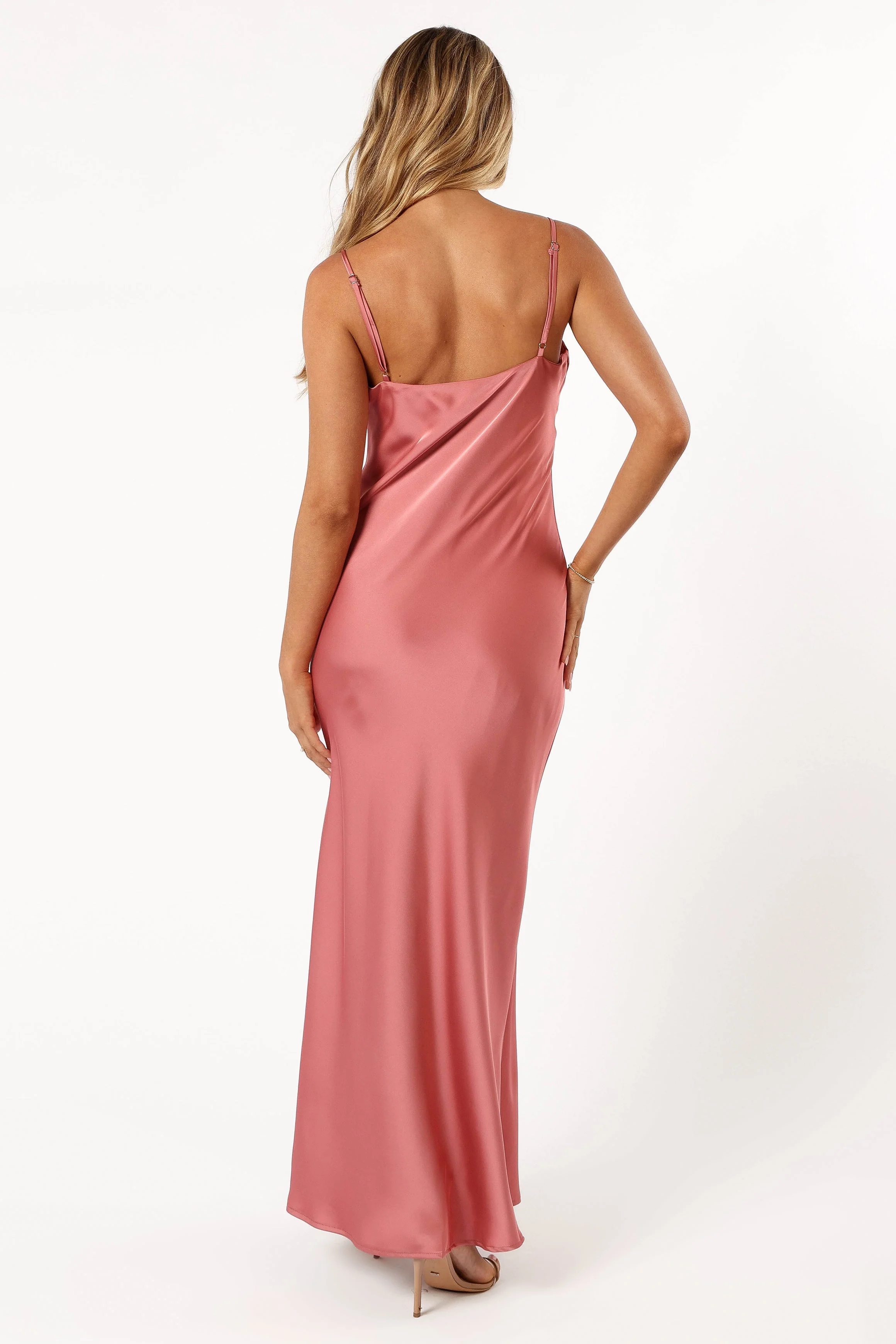 Harlow Button Down Midi Slip Dress - Dusty Rose