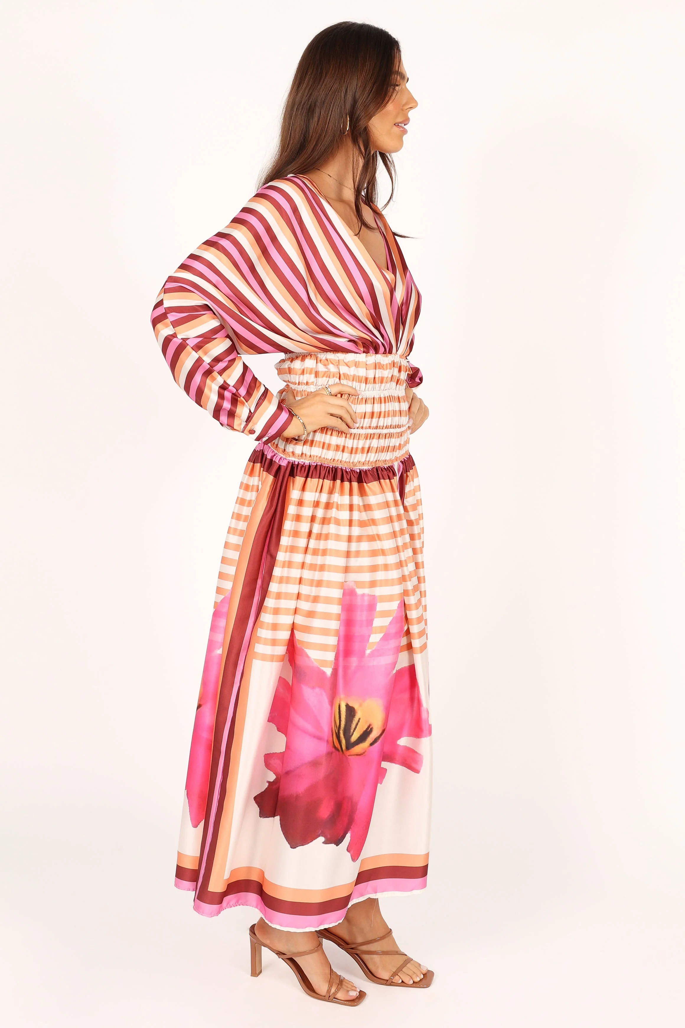 Emilia Long Sleeve Maxi Dress - Pink Stripe