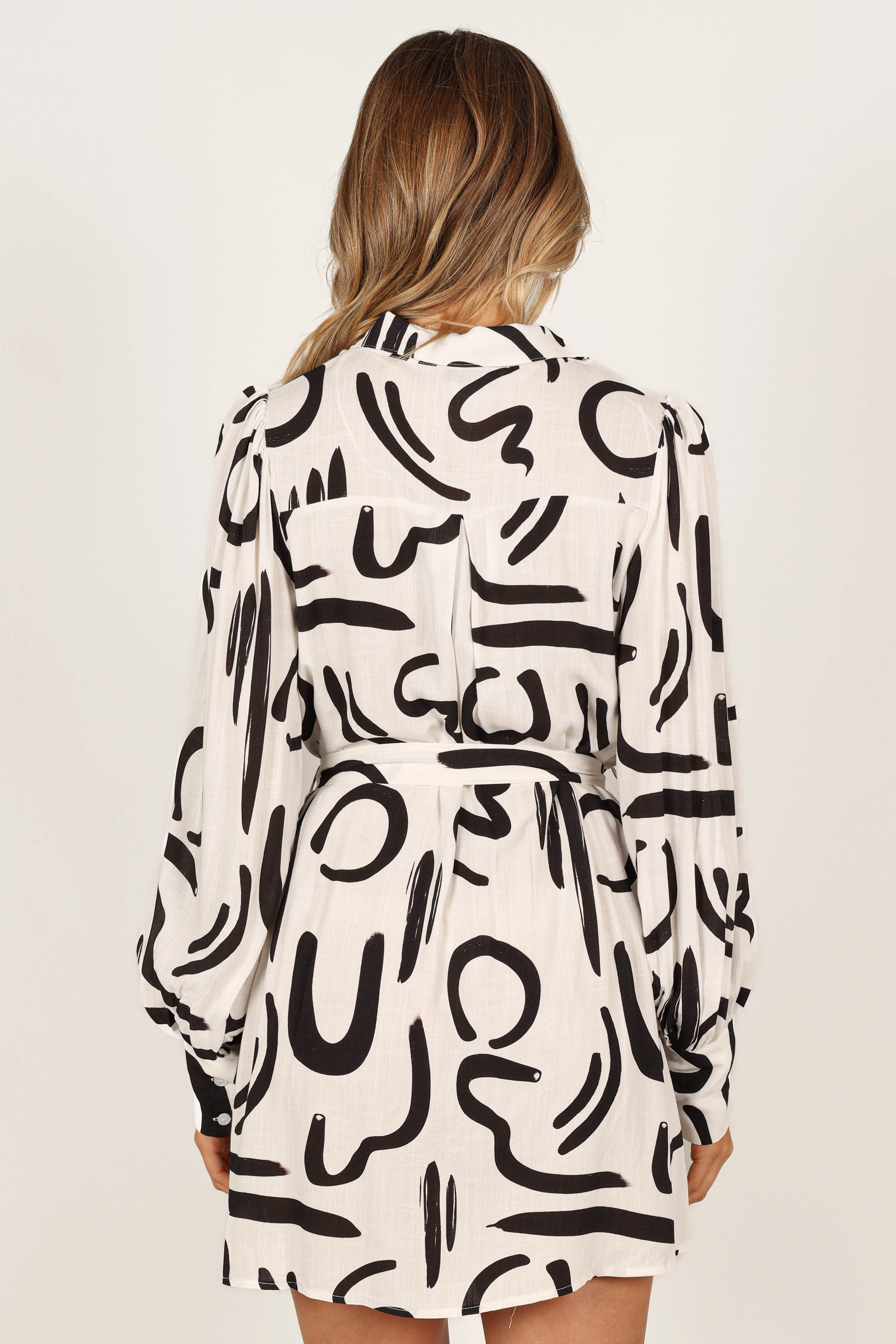 Cosmo Wrap Mini Dress - White/Black