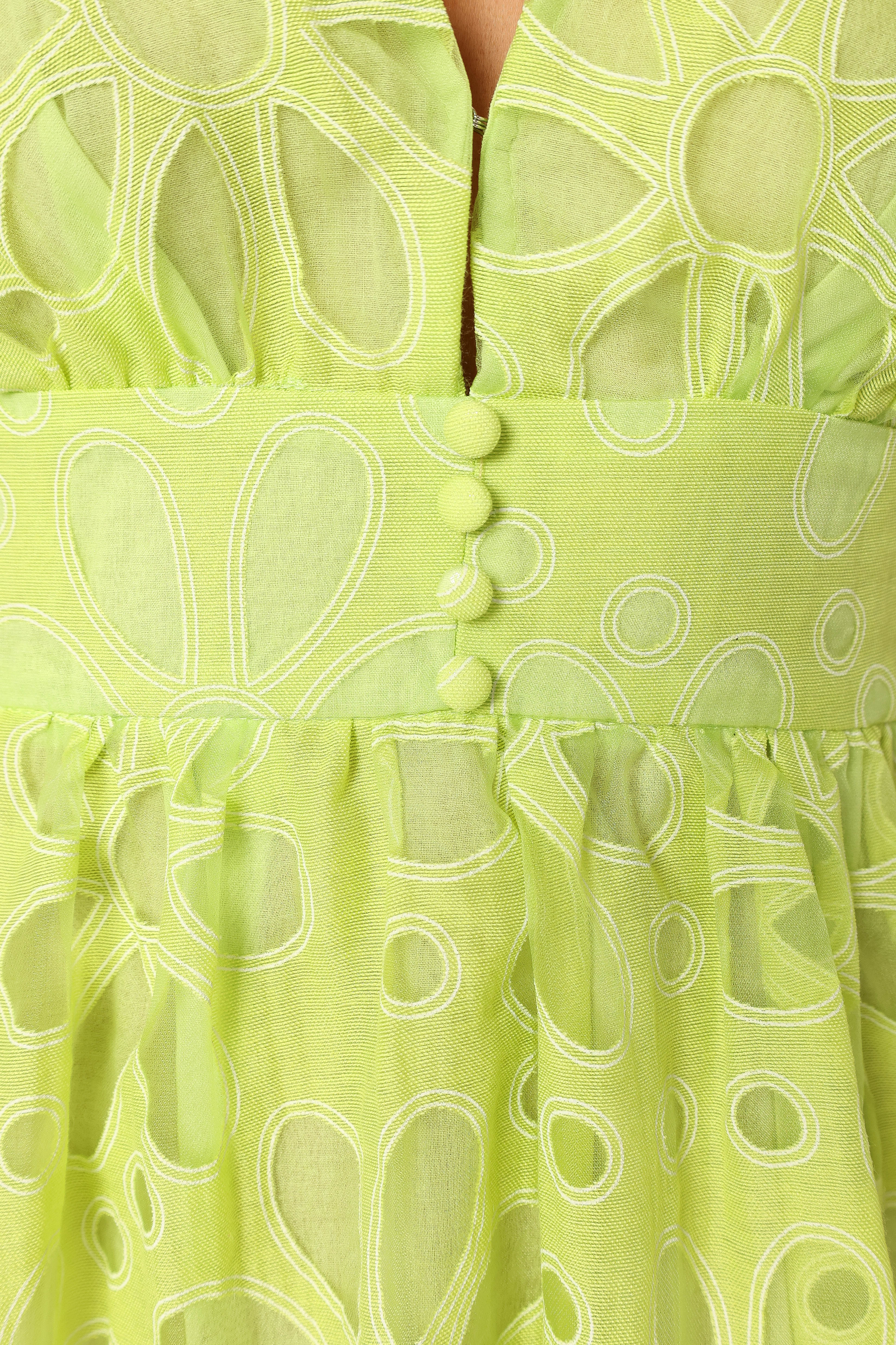 Percy Mini Dress - Lime