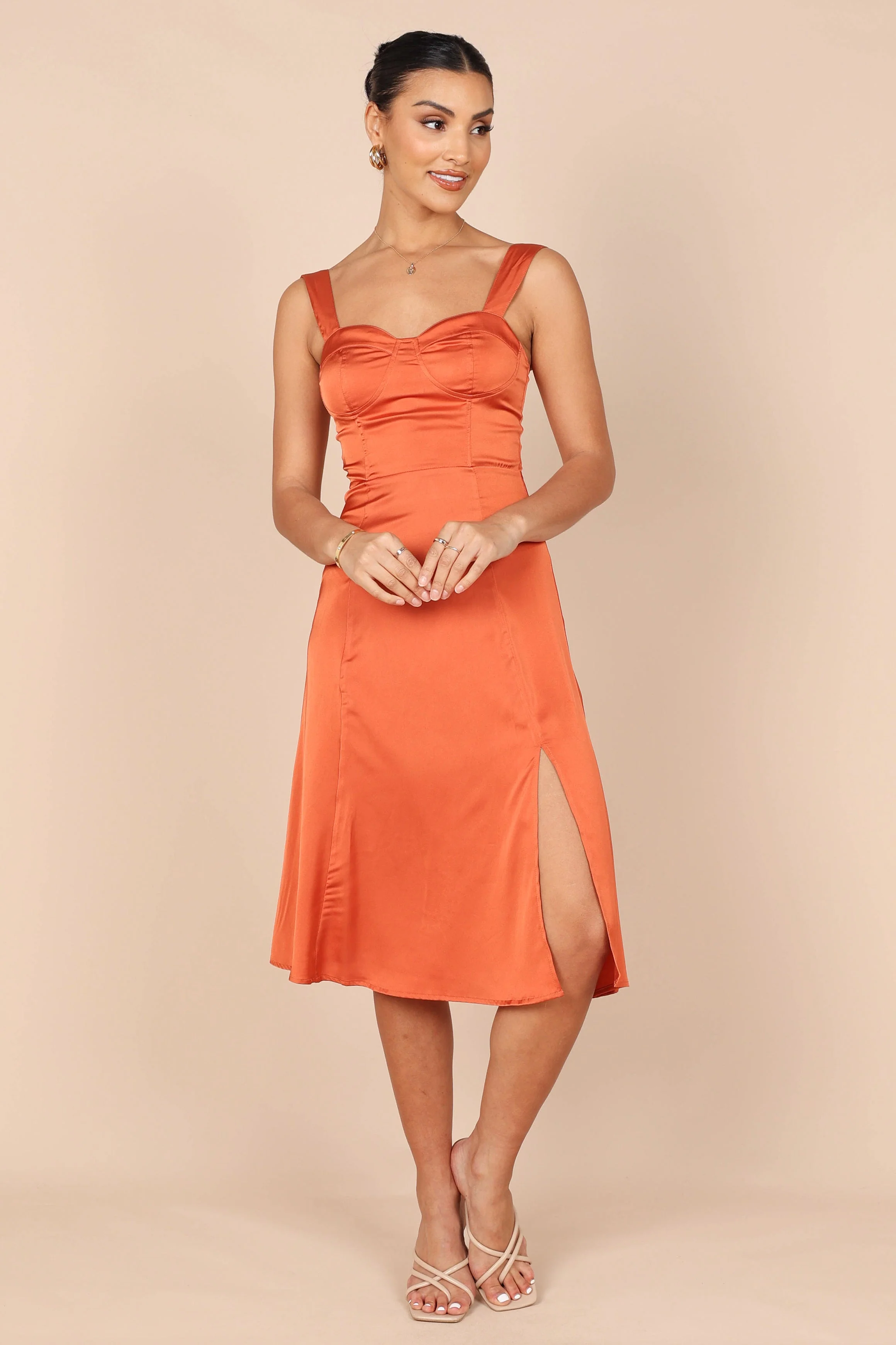 Siobhan Midi Dress - Rust