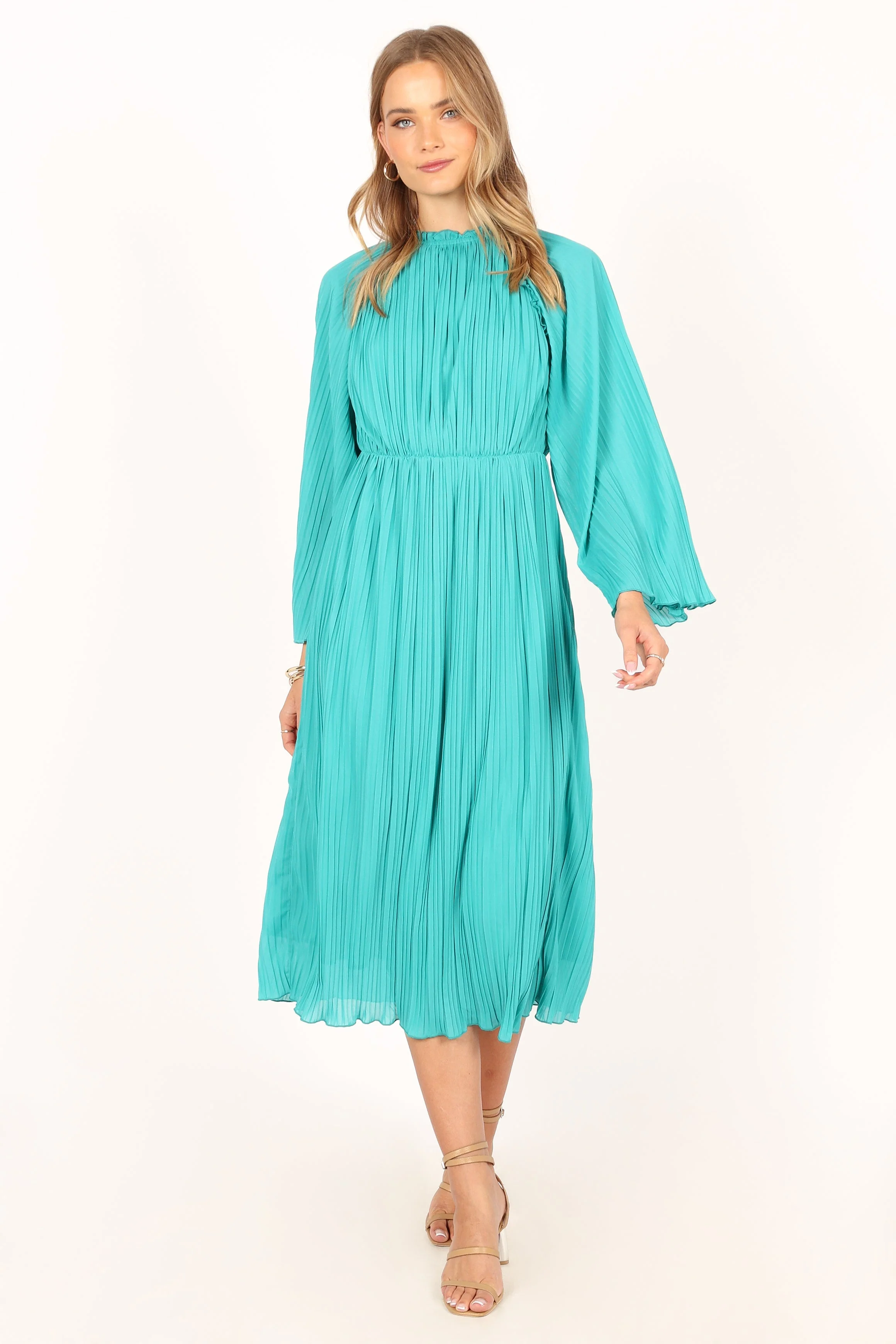 Olivia Long Sleeve Midi Dress - Teal