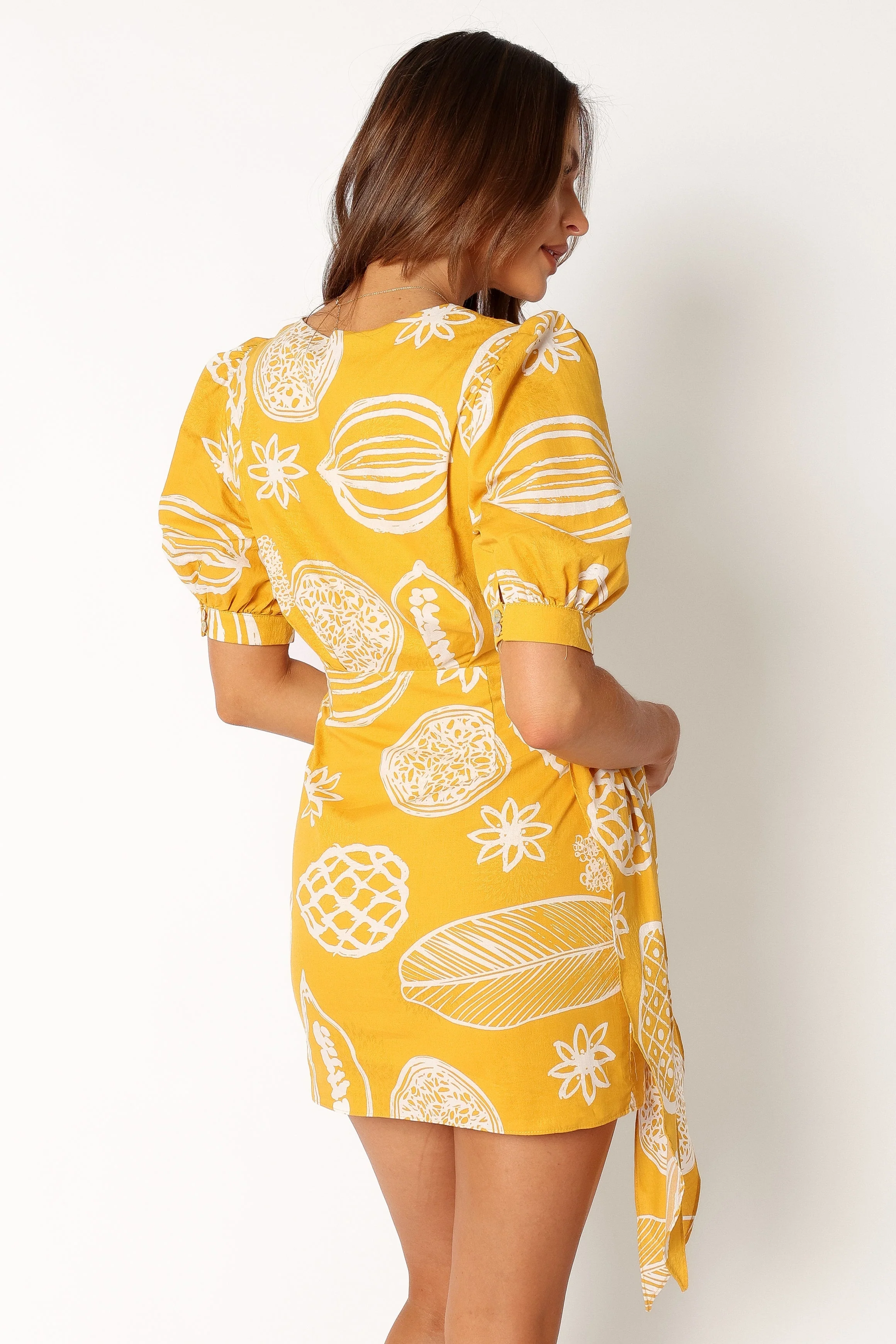 Silas Wrap Mini Dress - Yellow