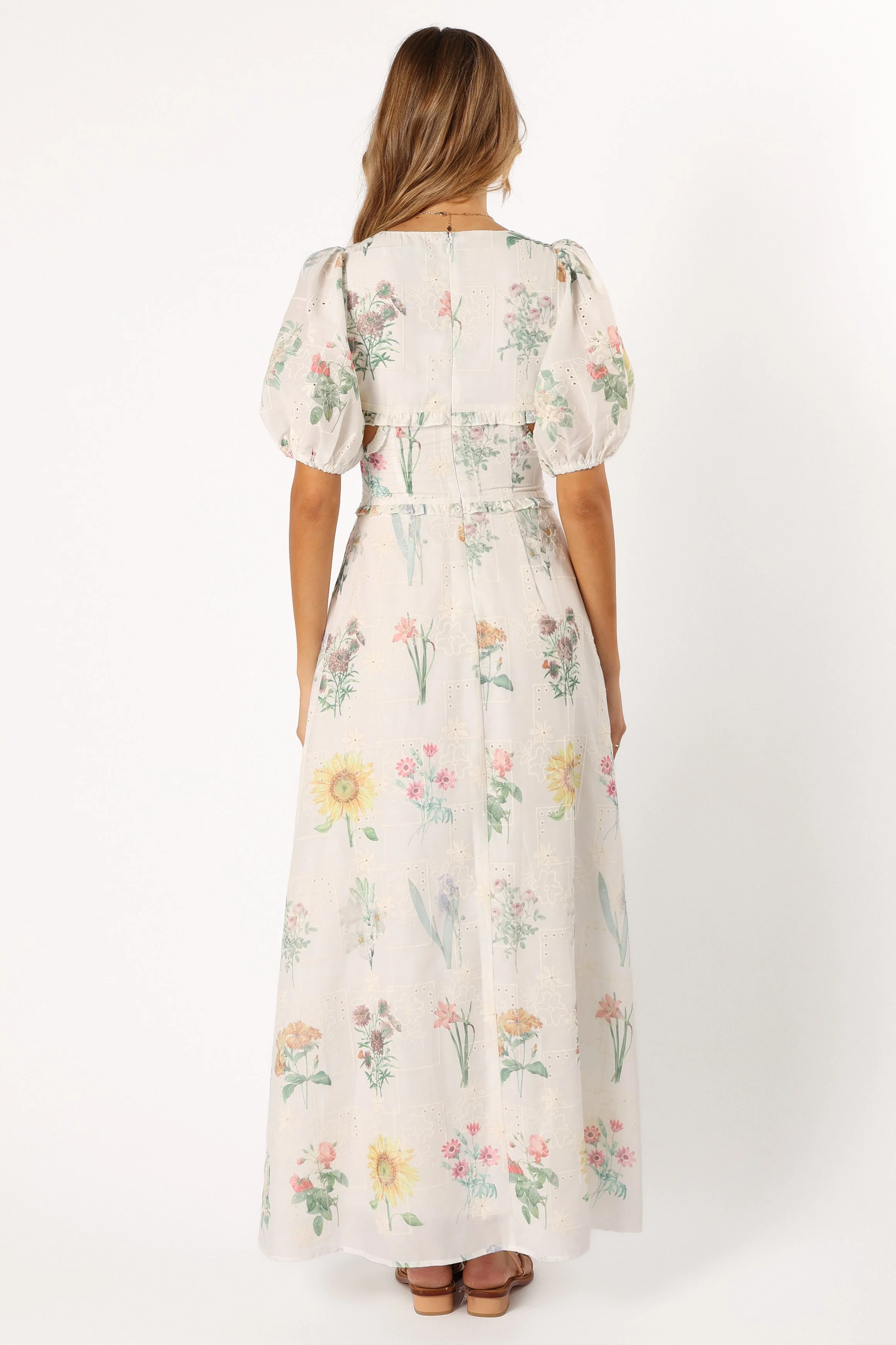 Jemima Puff Shoulder Maxi Dress - Floral