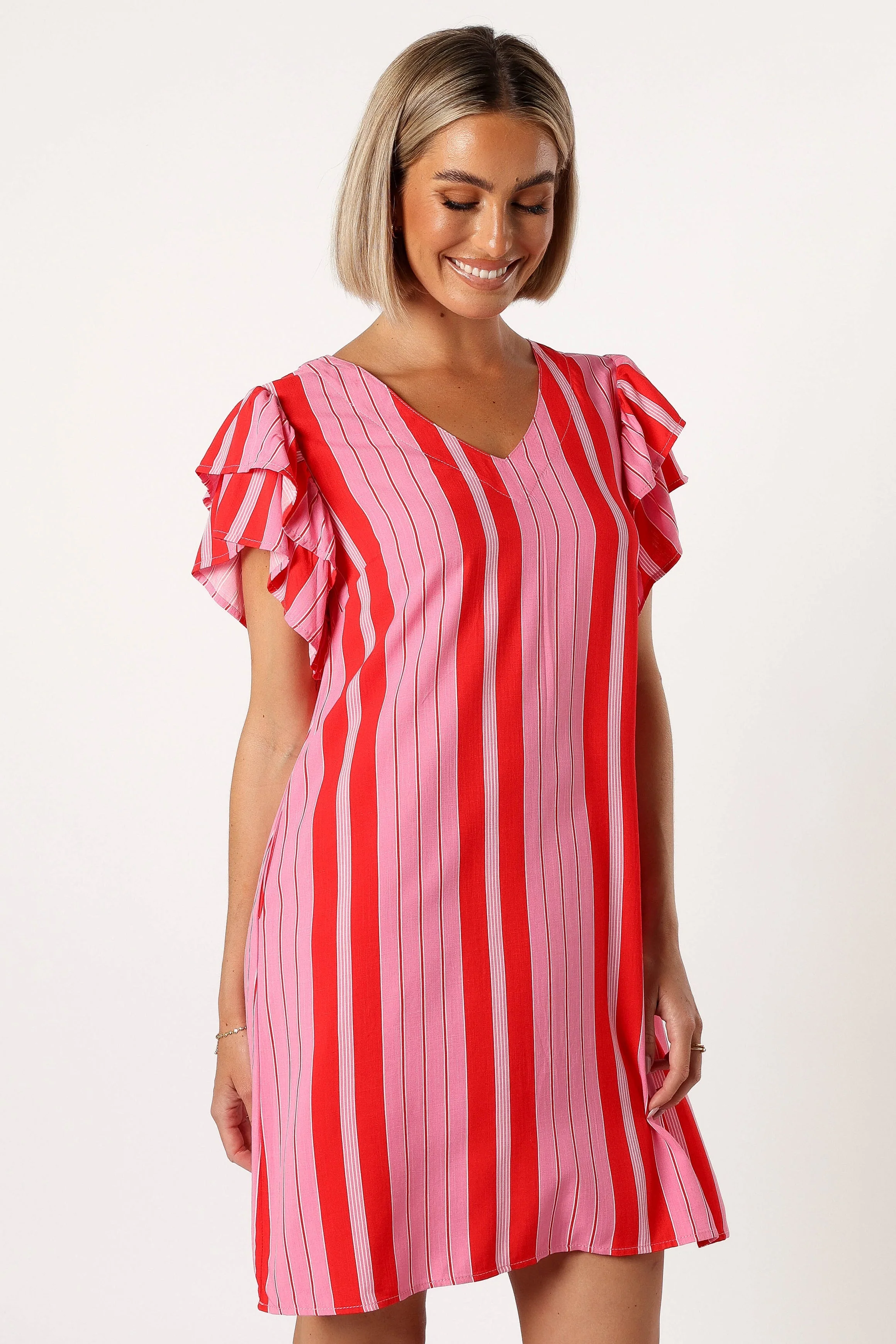 Amara Mini Dress - Pink Stripe