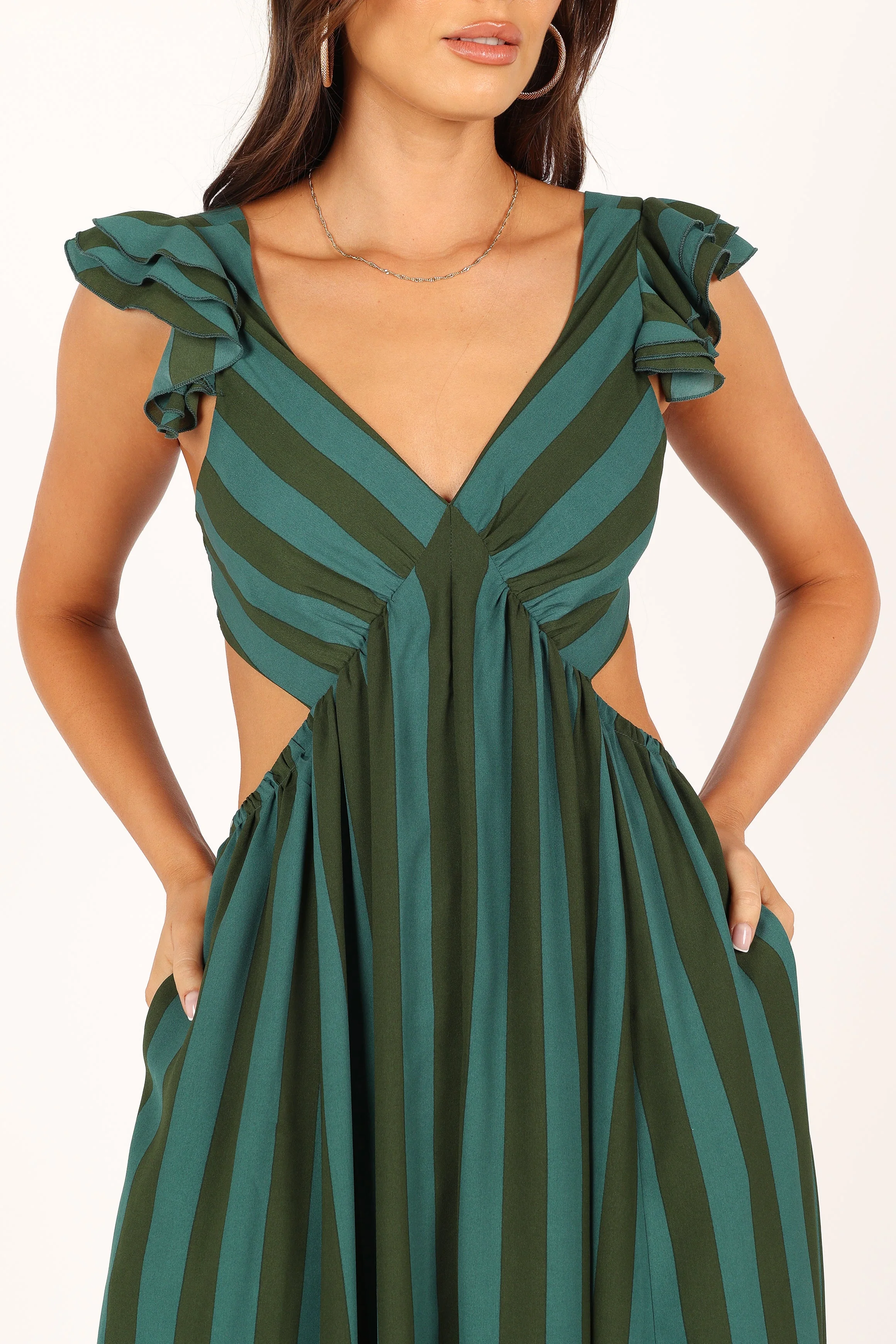 Viola Maxi Dress - Green Stripe