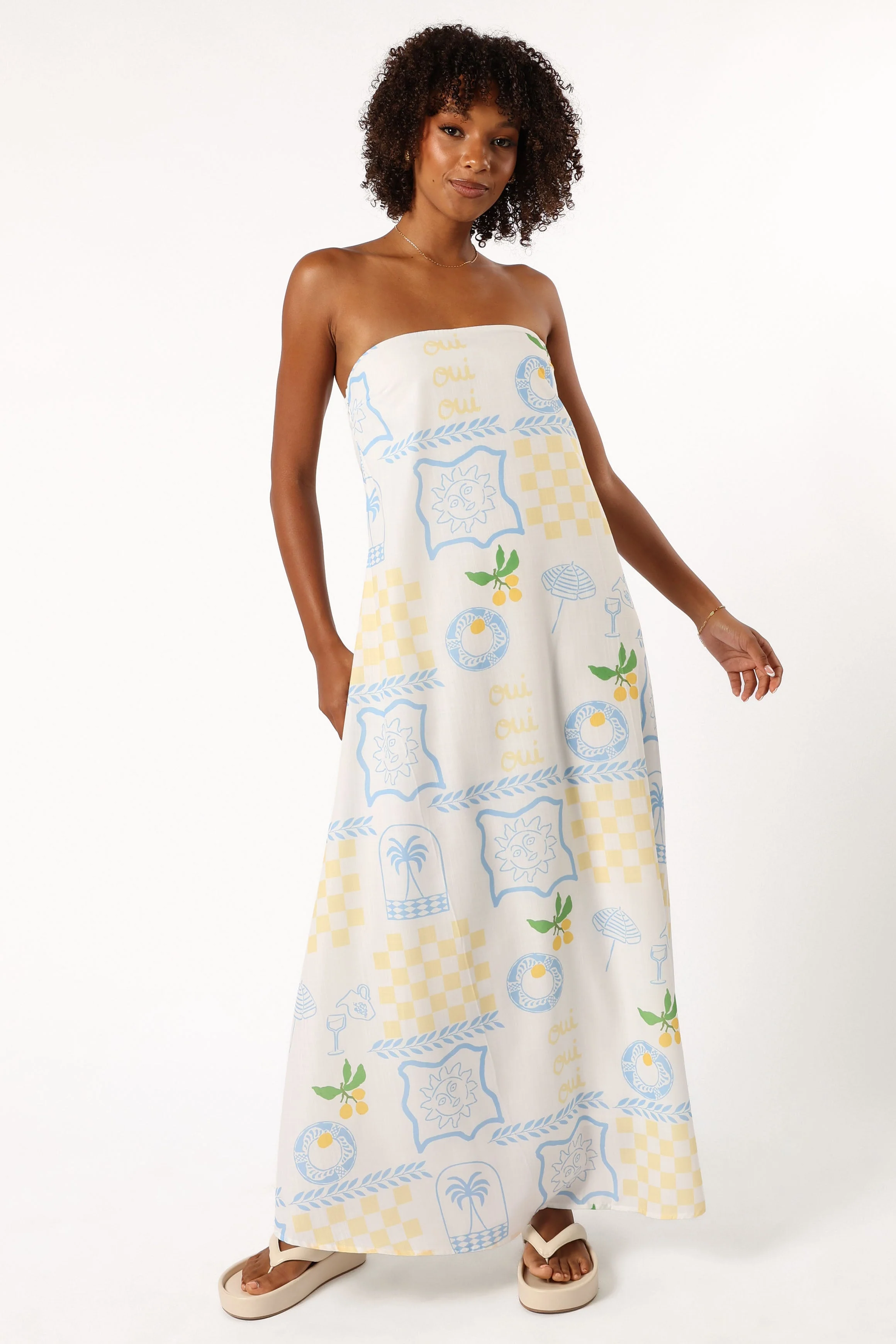 June Maxi Dress - Lemon Print