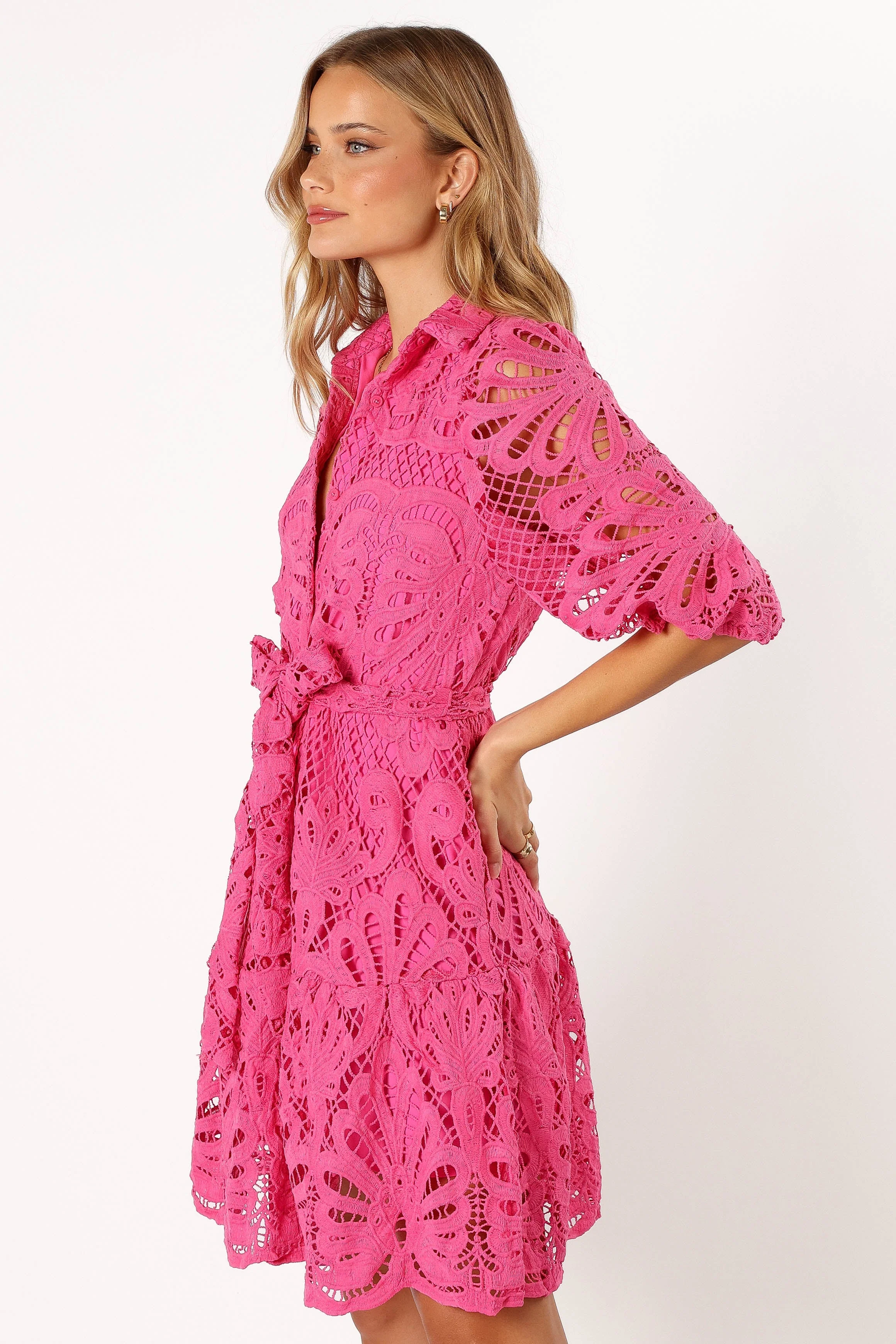 Hartley Long Sleeve Mini Dress - Pink