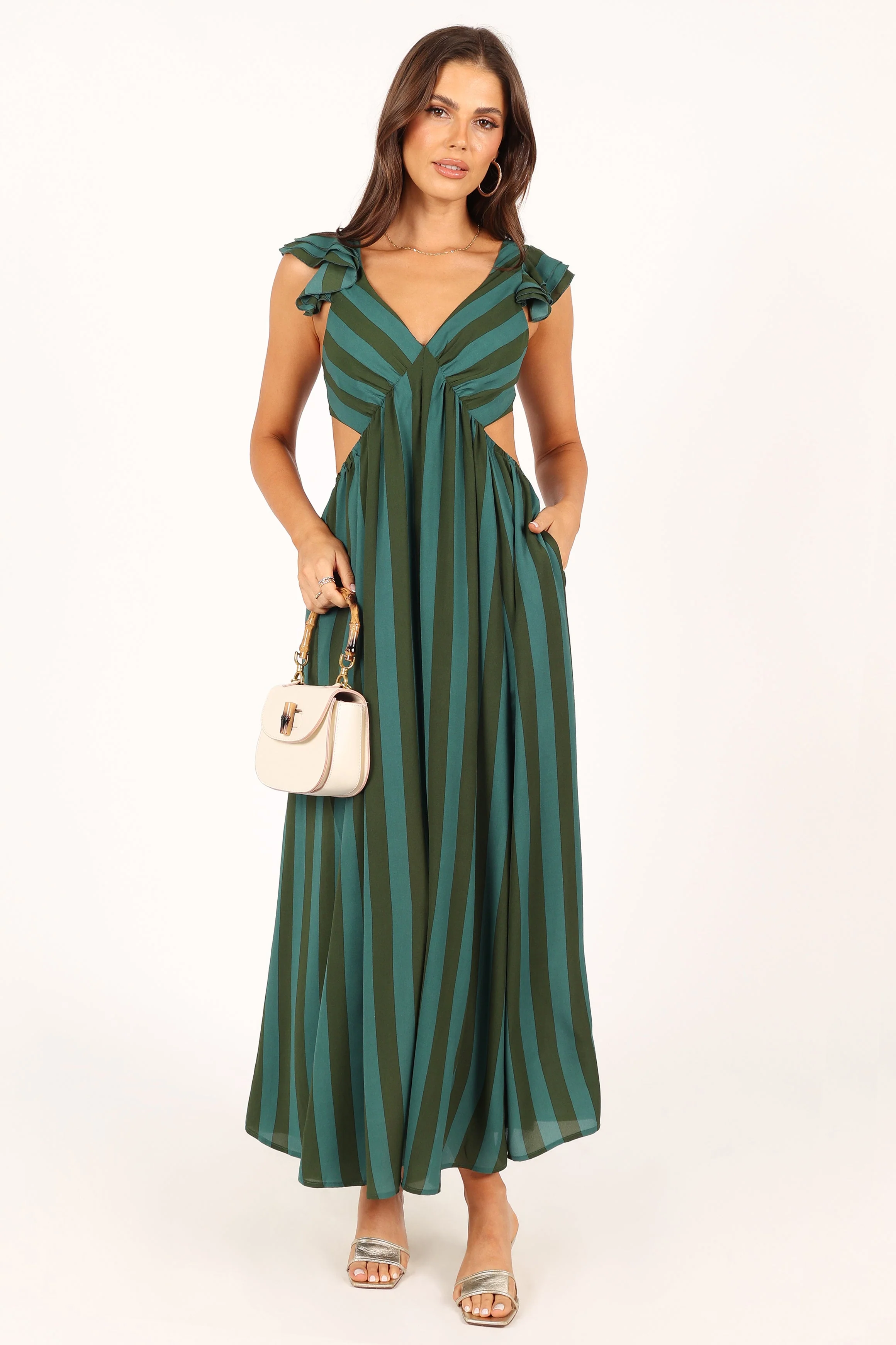 Viola Maxi Dress - Green Stripe
