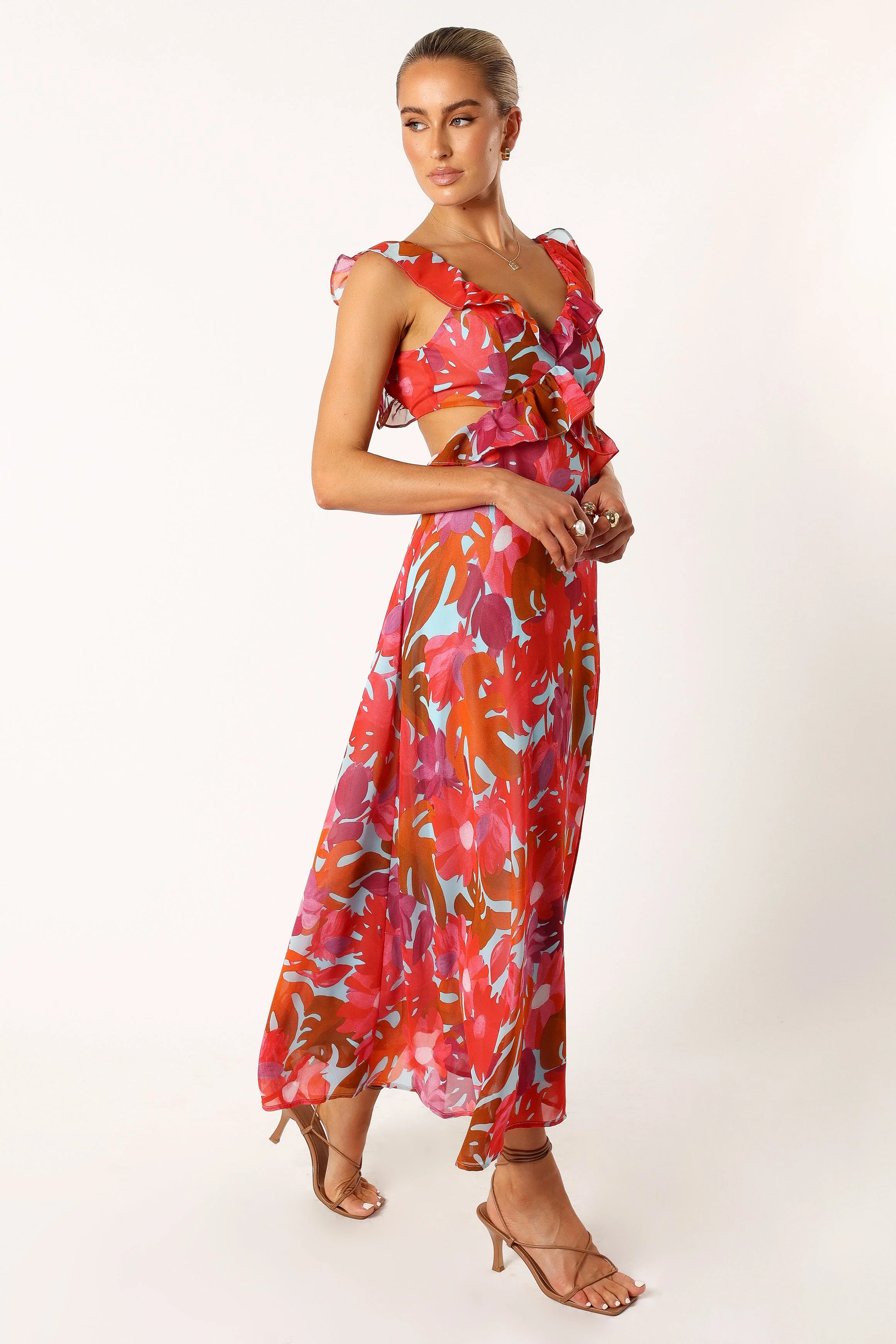 Rori Ruffle Maxi Dress - Pink Azalea