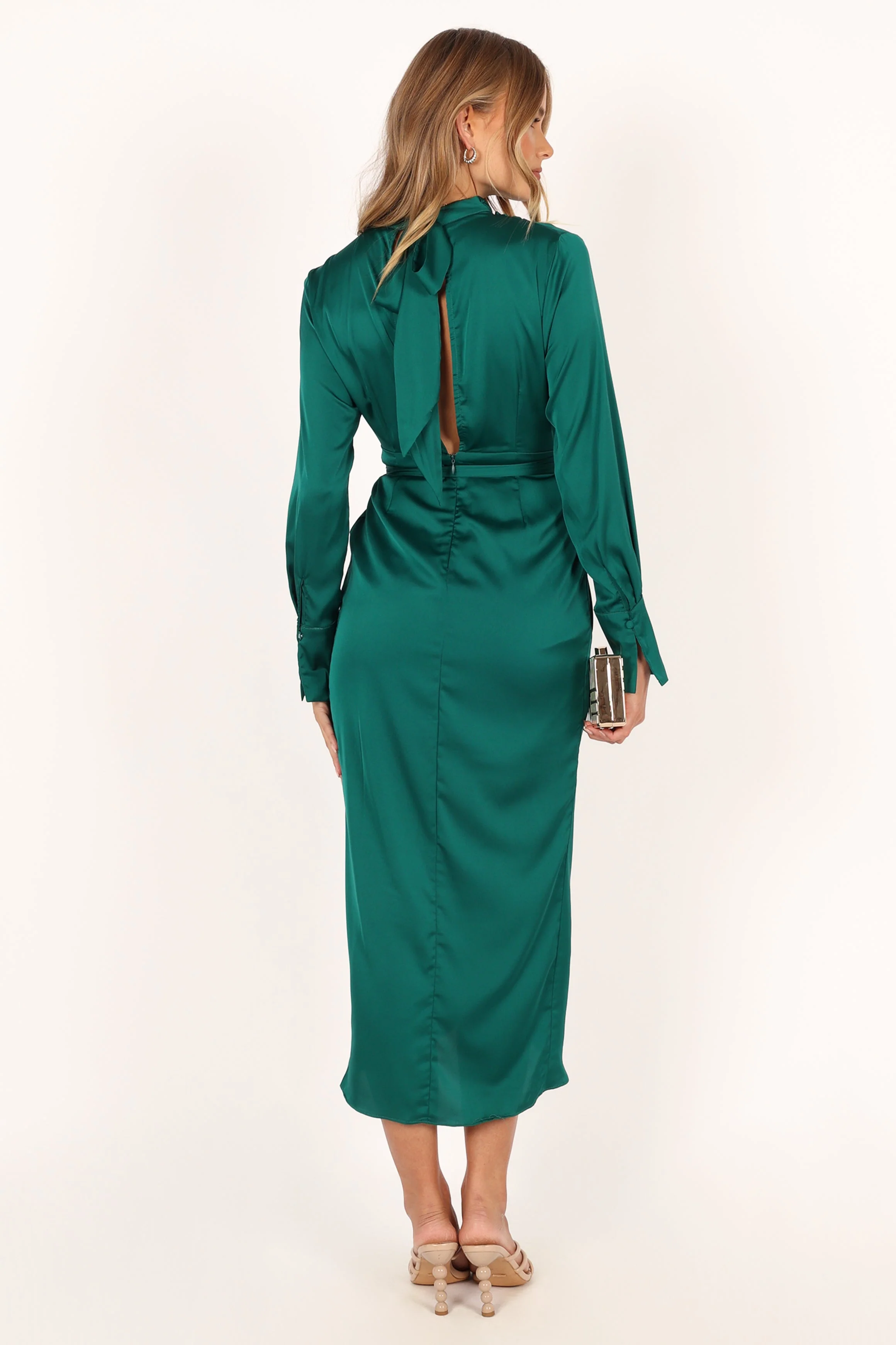 Dionne Long Sleeve Midi Dress - Emerald