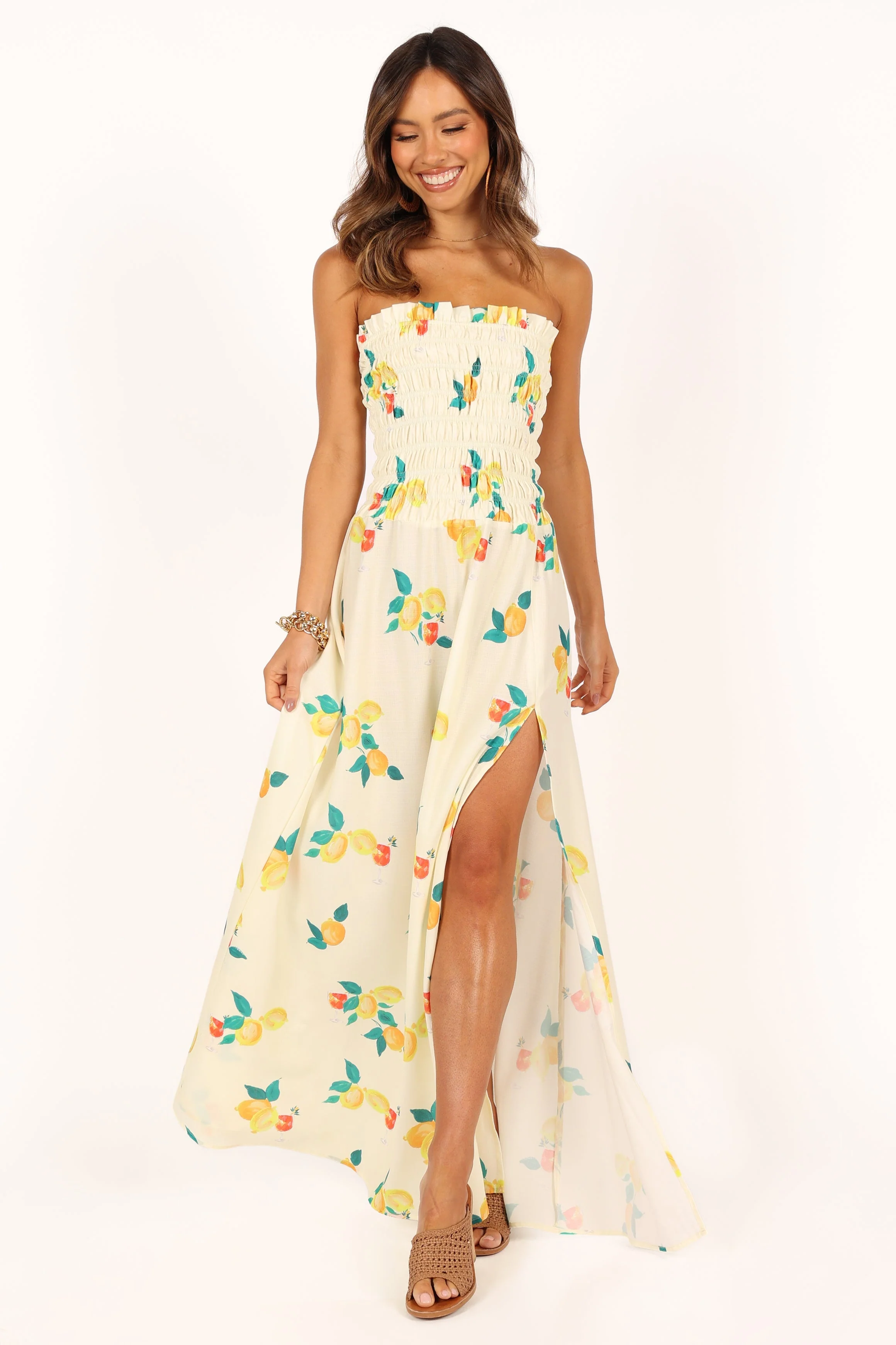 Mikaela Maxi Dress - Lemon Print