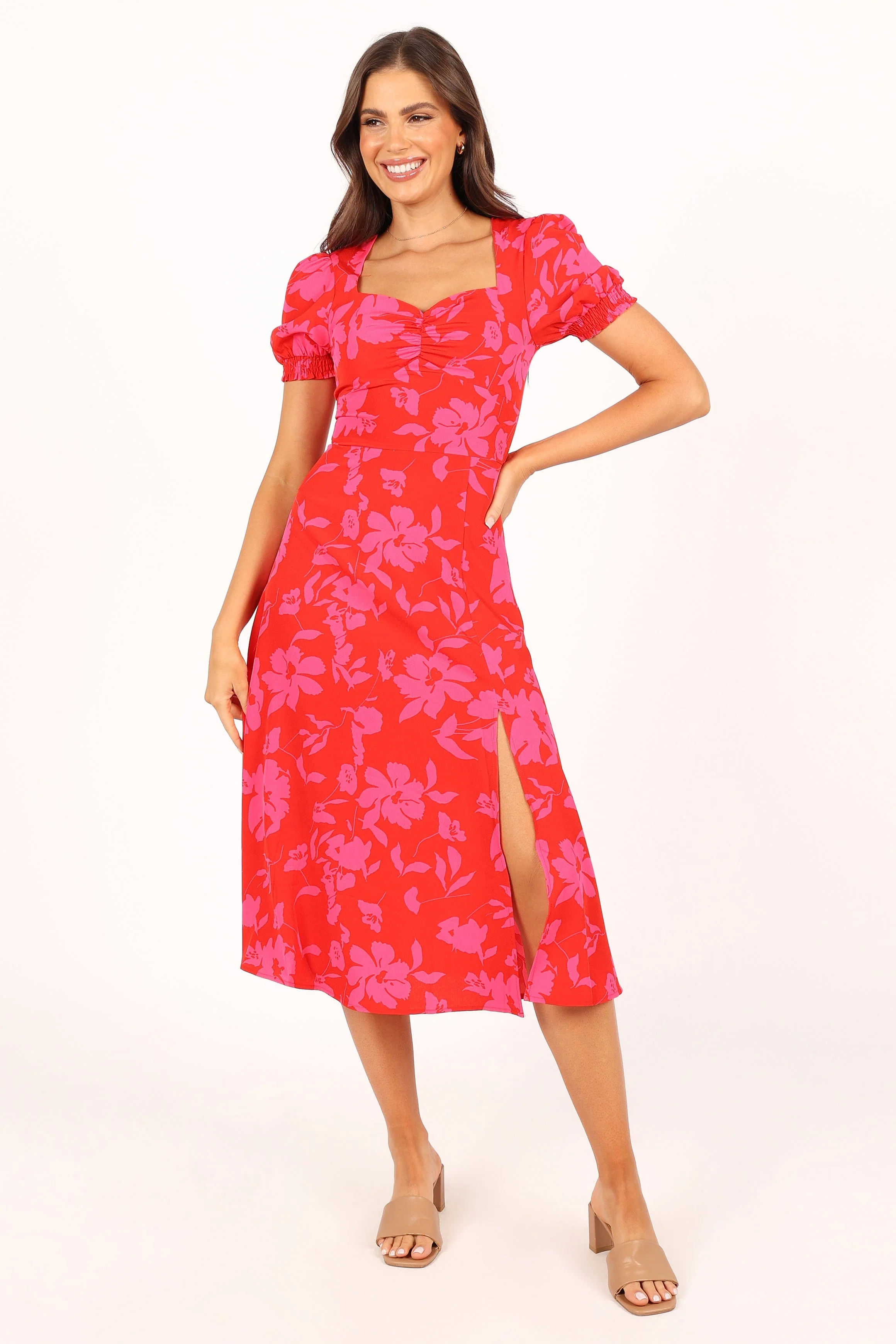 Frankie Dress - Red Pink Floral