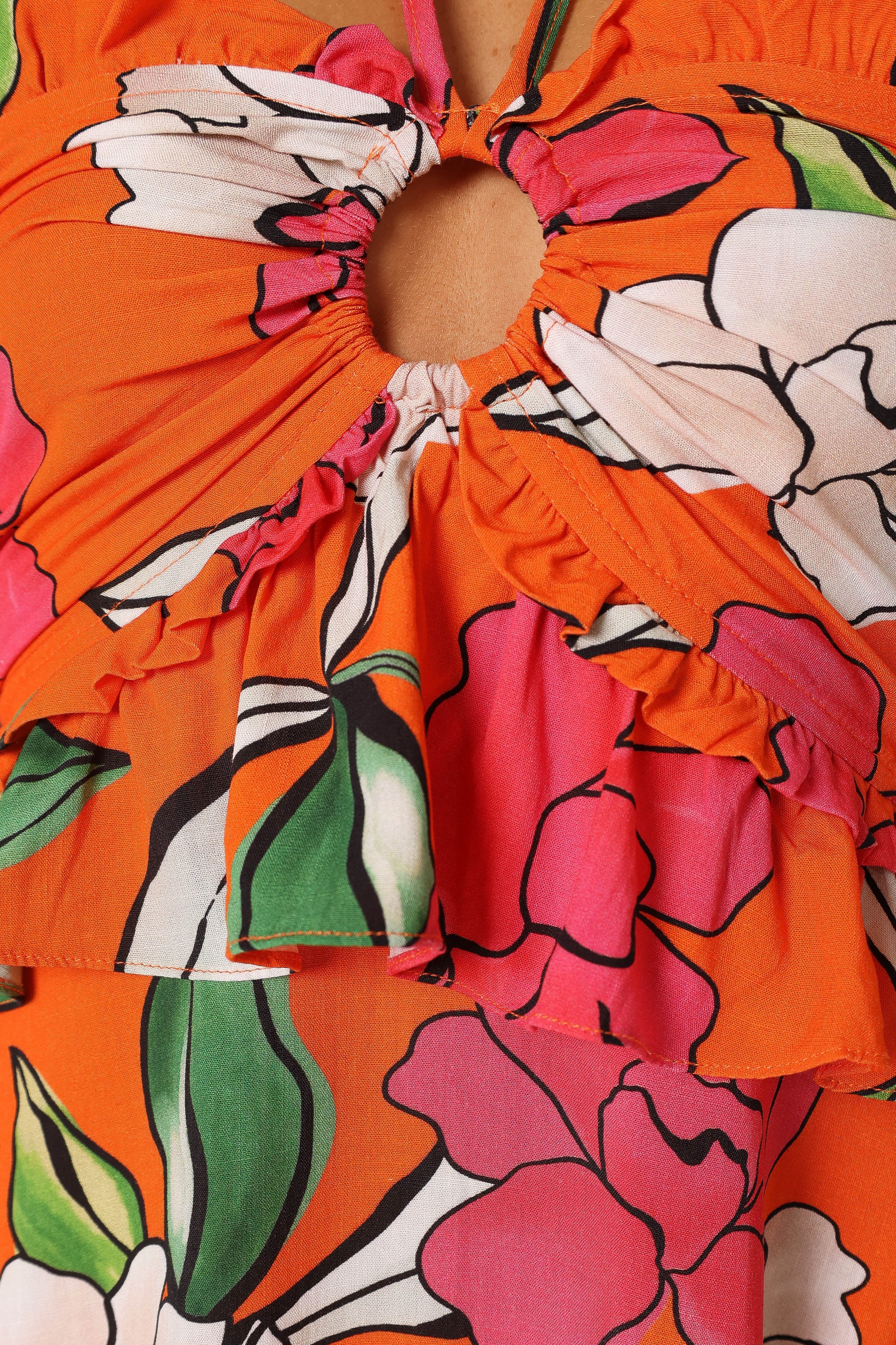 Demi Halterneck Mini Dress - Red